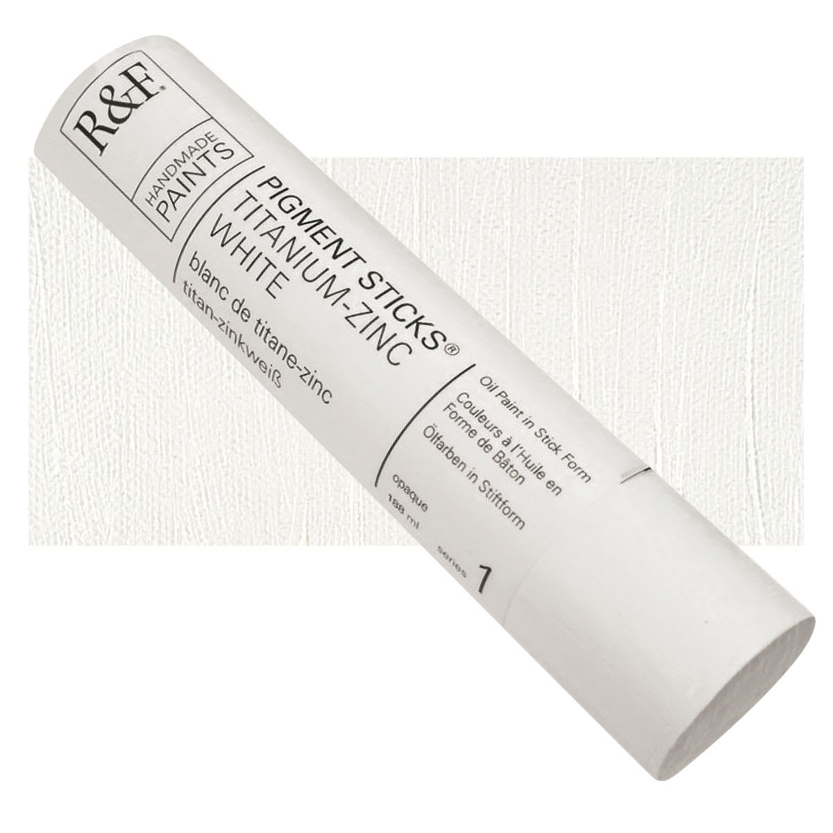R&F Pigment Stick - Titanium Zinc White, 188 ml stick and swatch