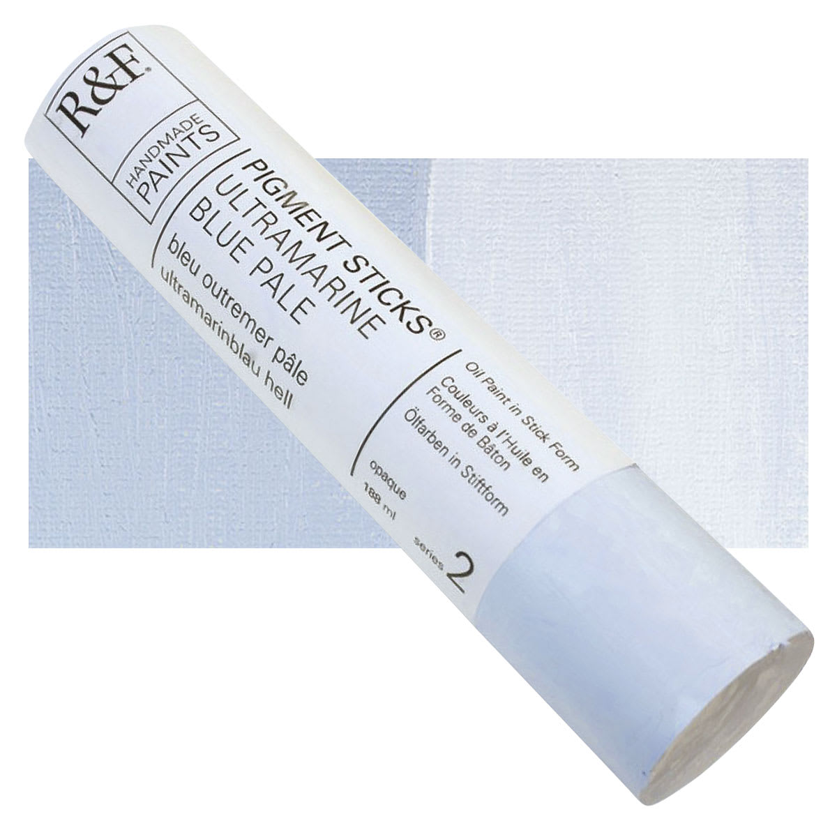 R&F Pigment Stick - Ultramarine Blue Pale, 188 ml stick and swatch