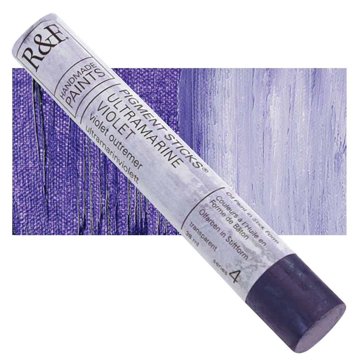 R&F Pigment Stick - Ultramarine Violet, 38 ml stick and swatch