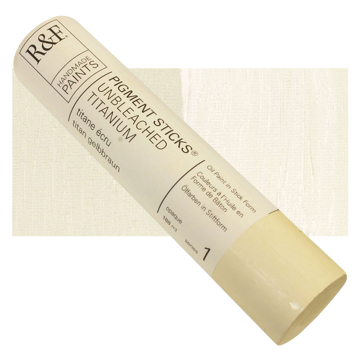 R&F Pigment Stick - Unbleached Titanium, 188 ml stick and swatch