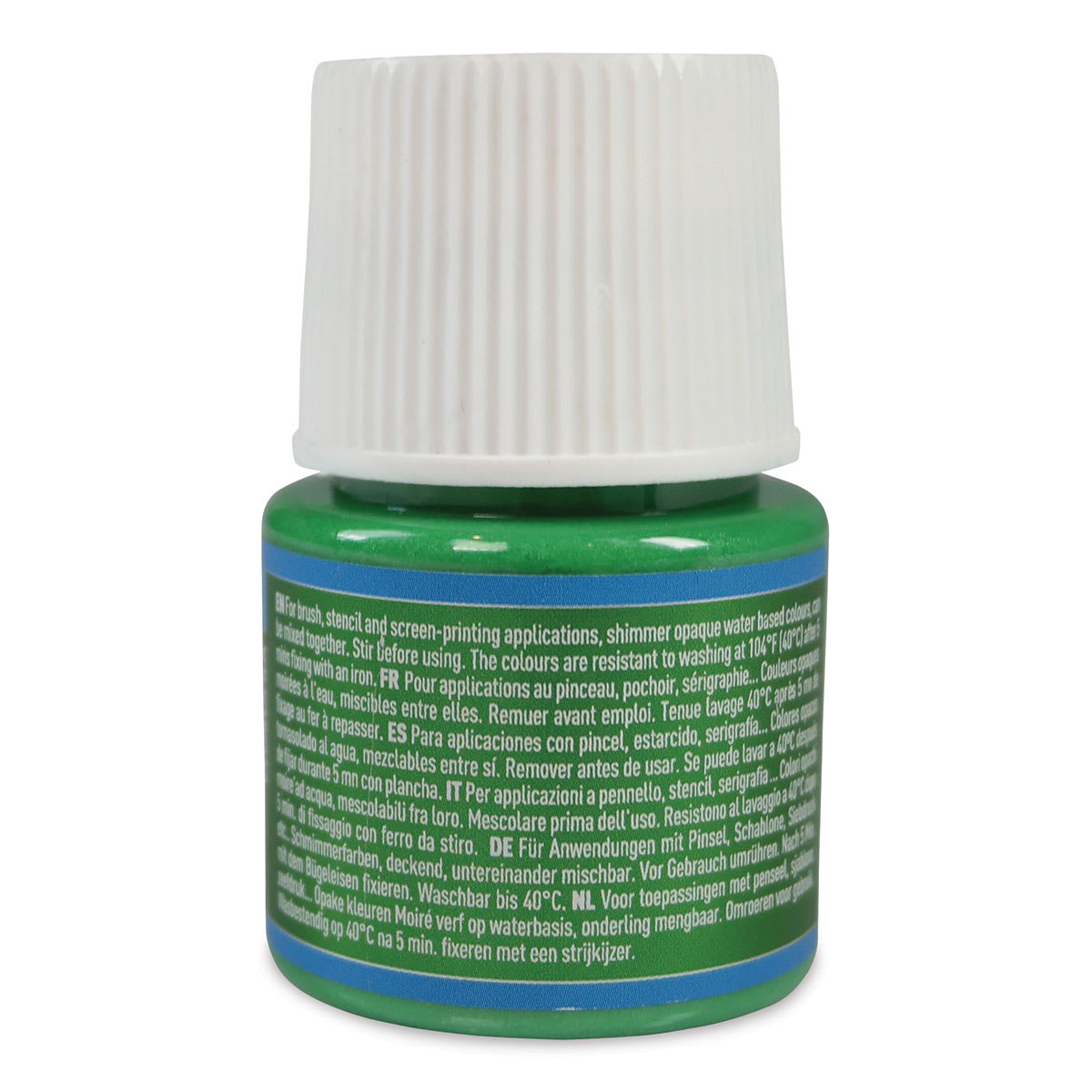 Pebeo Setacolor Fabric Paint - Chlorophyll, Shimmer, 45 ml bottle back