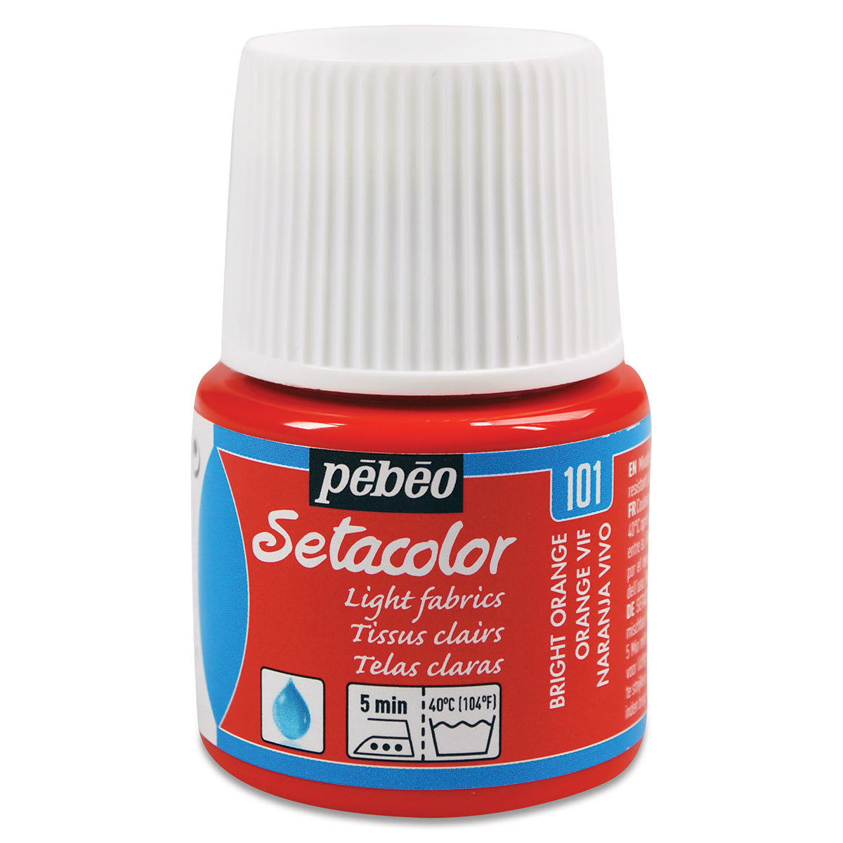 Pebeo Setacolor Fabric Paint - Front of Vivid Orange bottle
