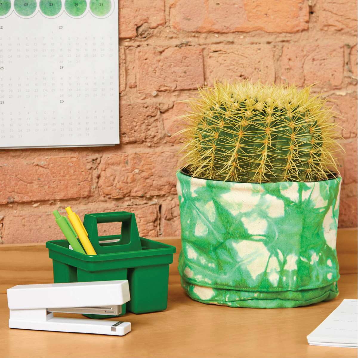 Rit All Purpose Liquid Dye - Truly Green, 8 oz applied to planter example