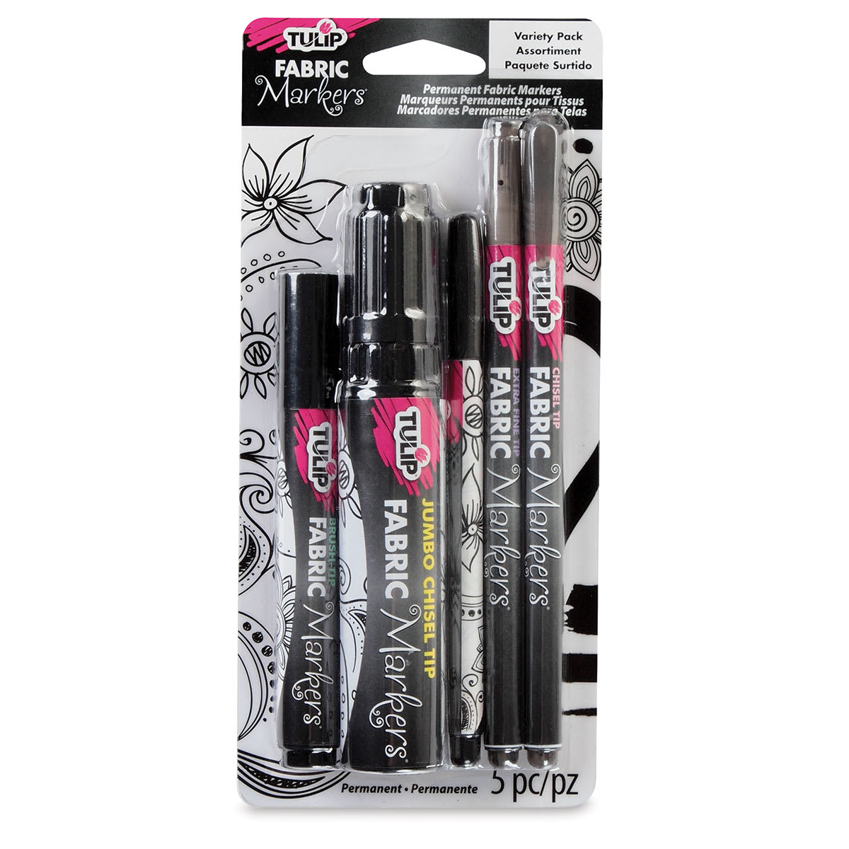 Tulip Fabric Markers Variety Pack - Front of blister package shown
