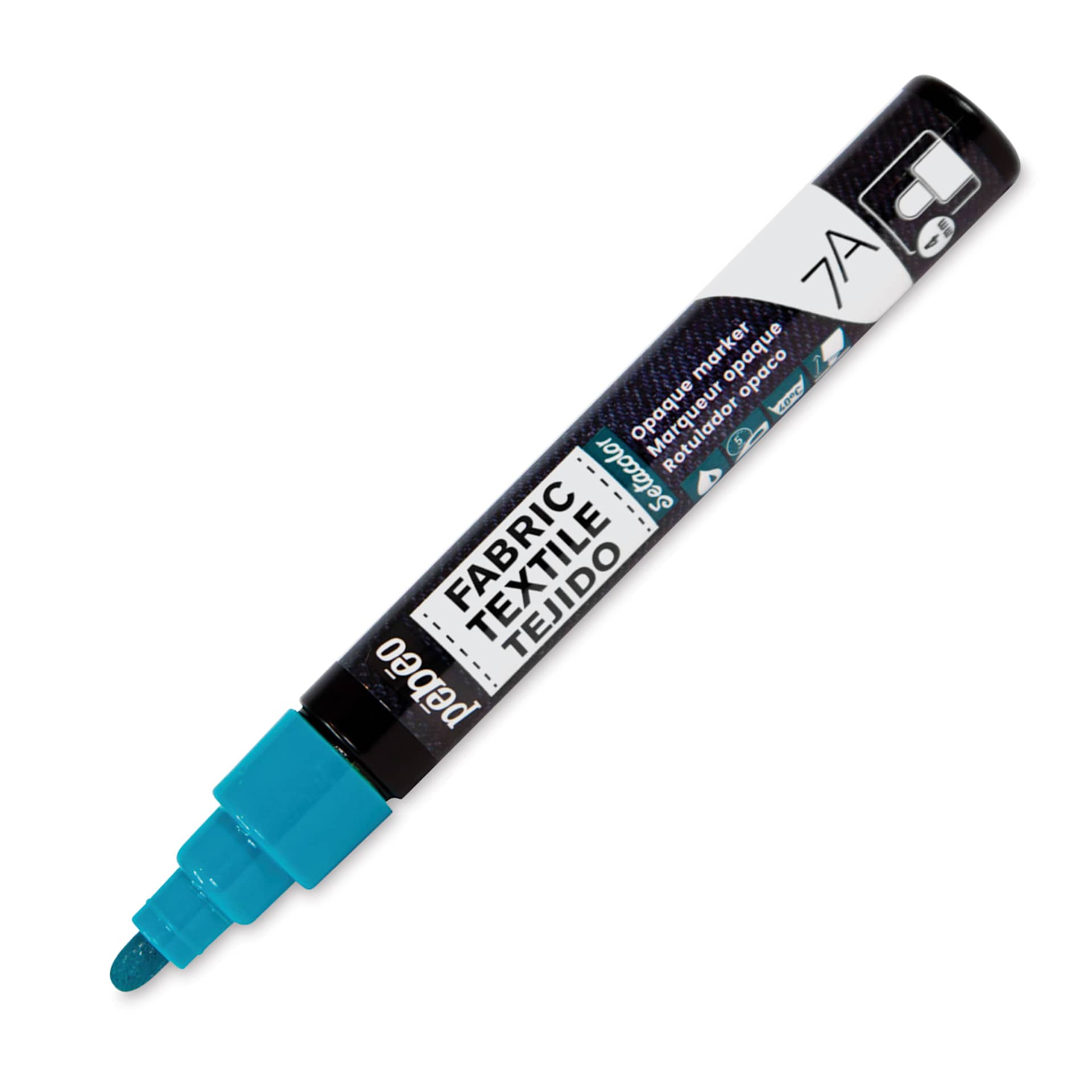 Pebeo 7A Opaque Fabric Marker - Emerald Green, 4 mm (Cap off)