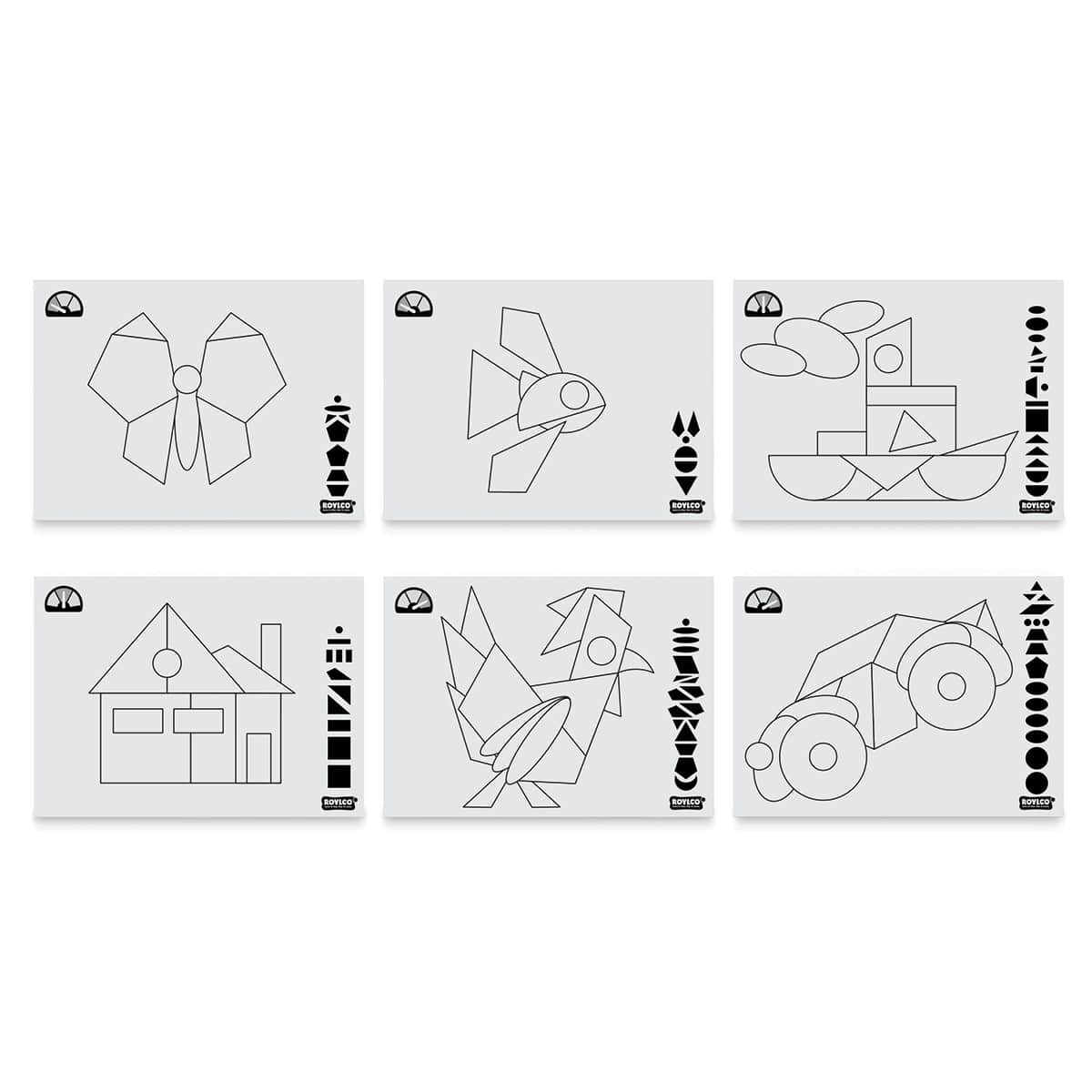 Roylco Geo Shapes - Guide showing how to make specific figures with shapes