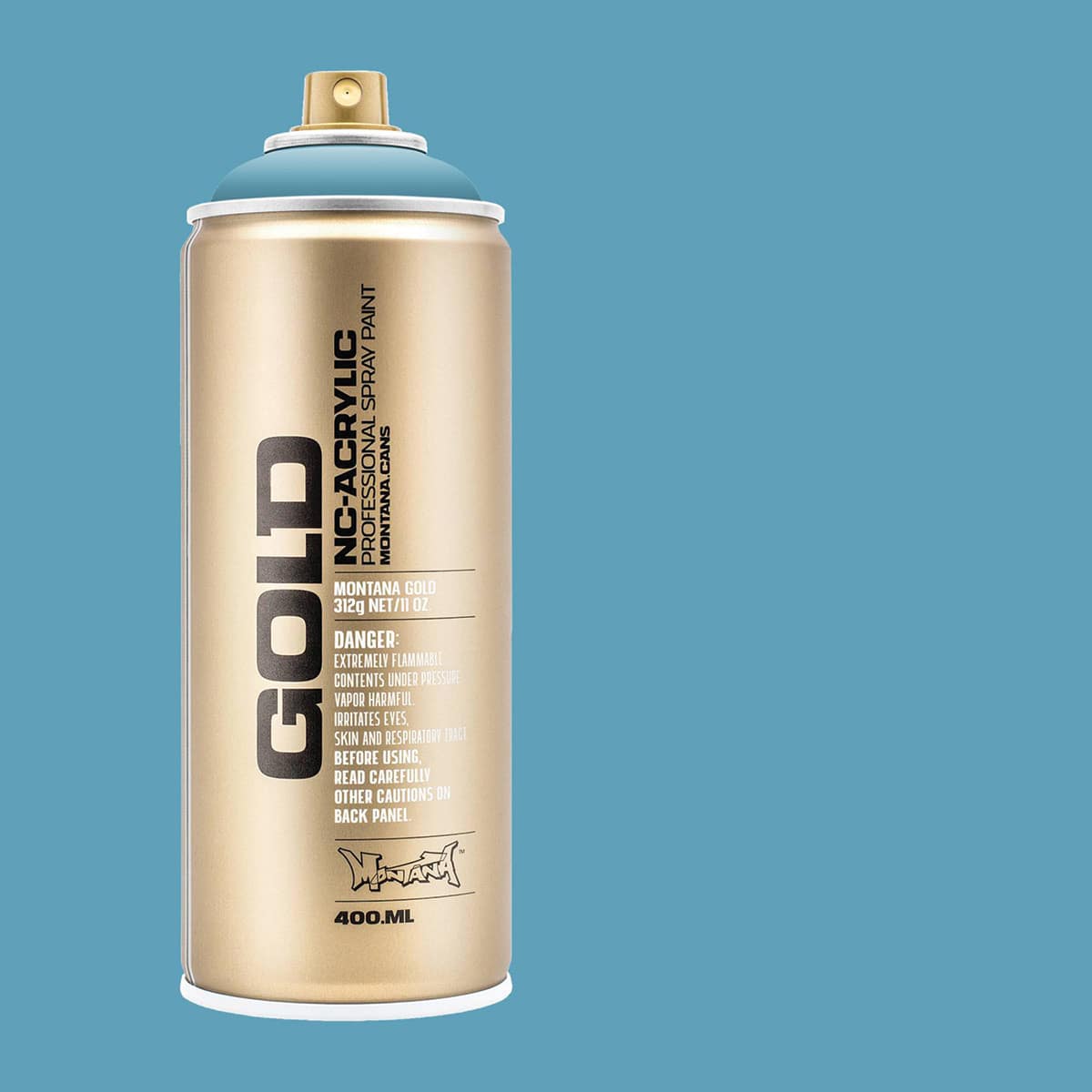 Montana Gold Acrylic Professional Spray Paint - Mt. Everest, 400 ml (Spray can with color swatch)