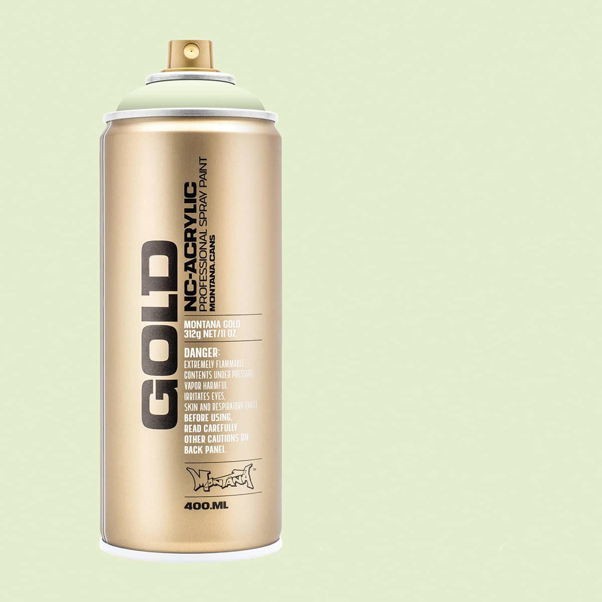 Montana Gold Acrylic Professional Spray Paint - Venom, 400 ml (Spray can with color swatch)