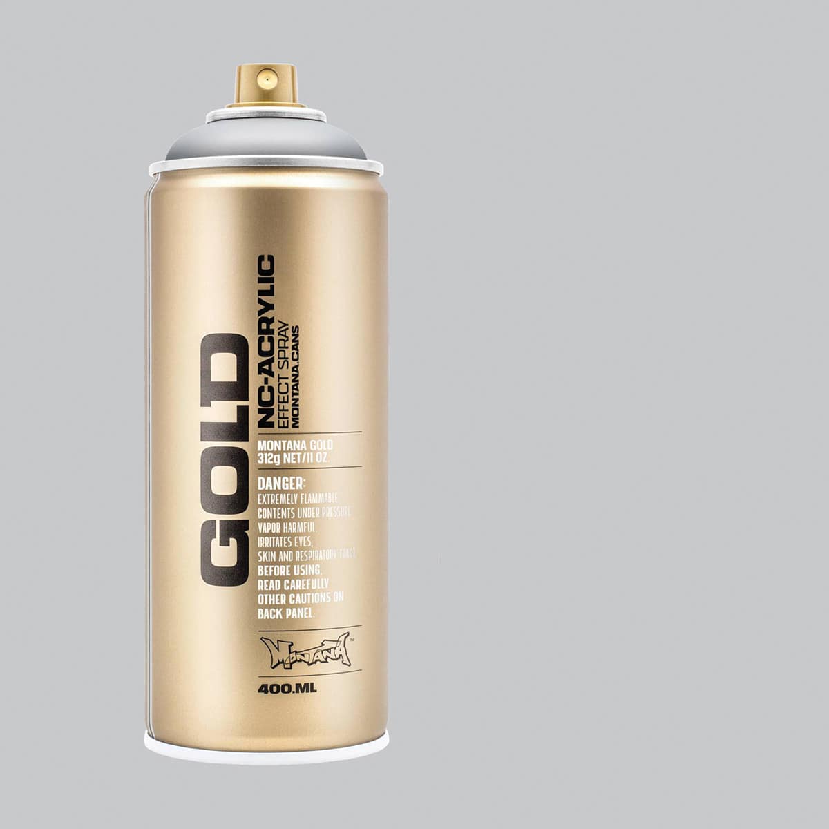 Montana Gold Acrylic Metallic Tones Spray Paint  - Outline Silver, 400 ml, can with color swatch