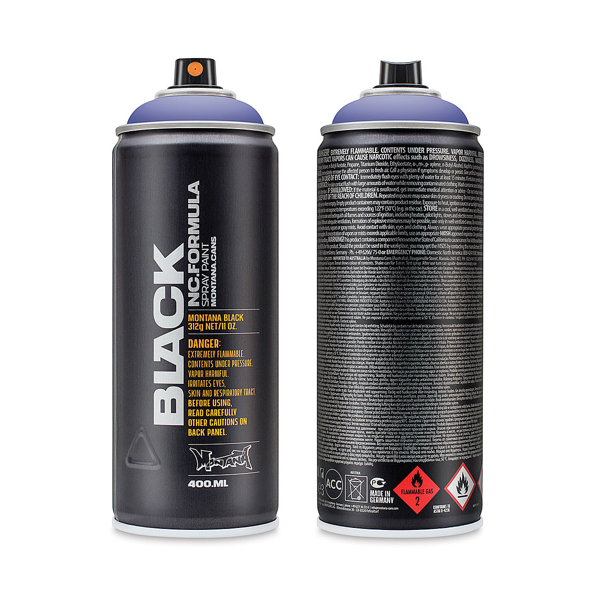 Montana Black Spray Paint - Irmgard, 400 ml can