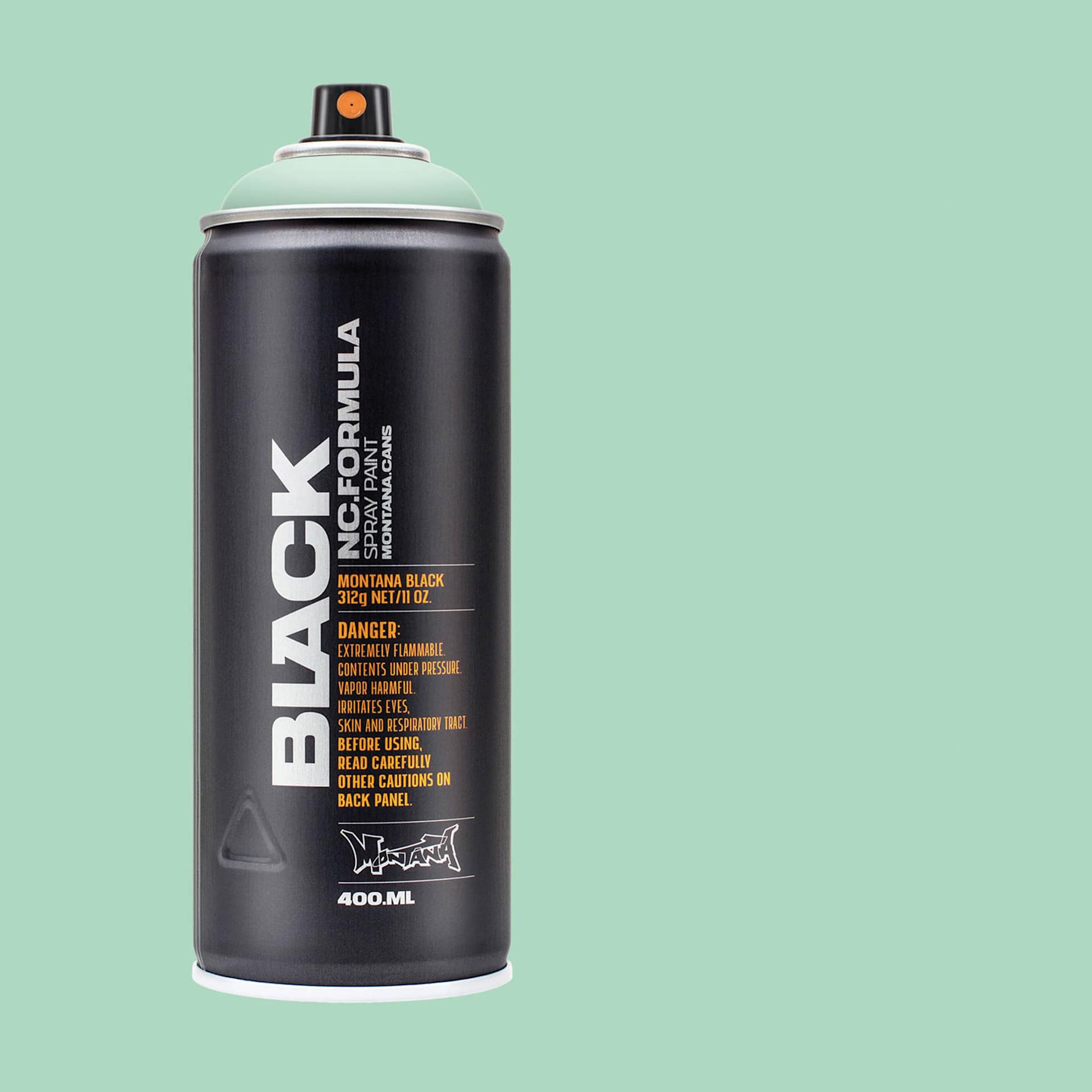 Montana Black Spray Paint - Hope, 400 ml can with swatch
