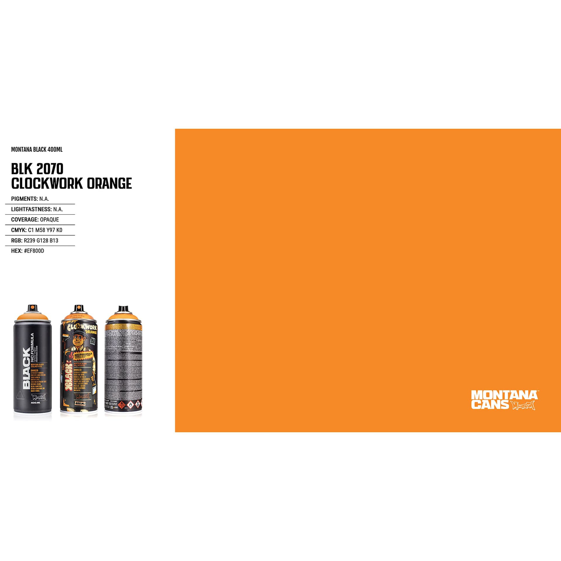 Montana Black Artist Series Spray Paint, Cloakwork (Can with swatch)
