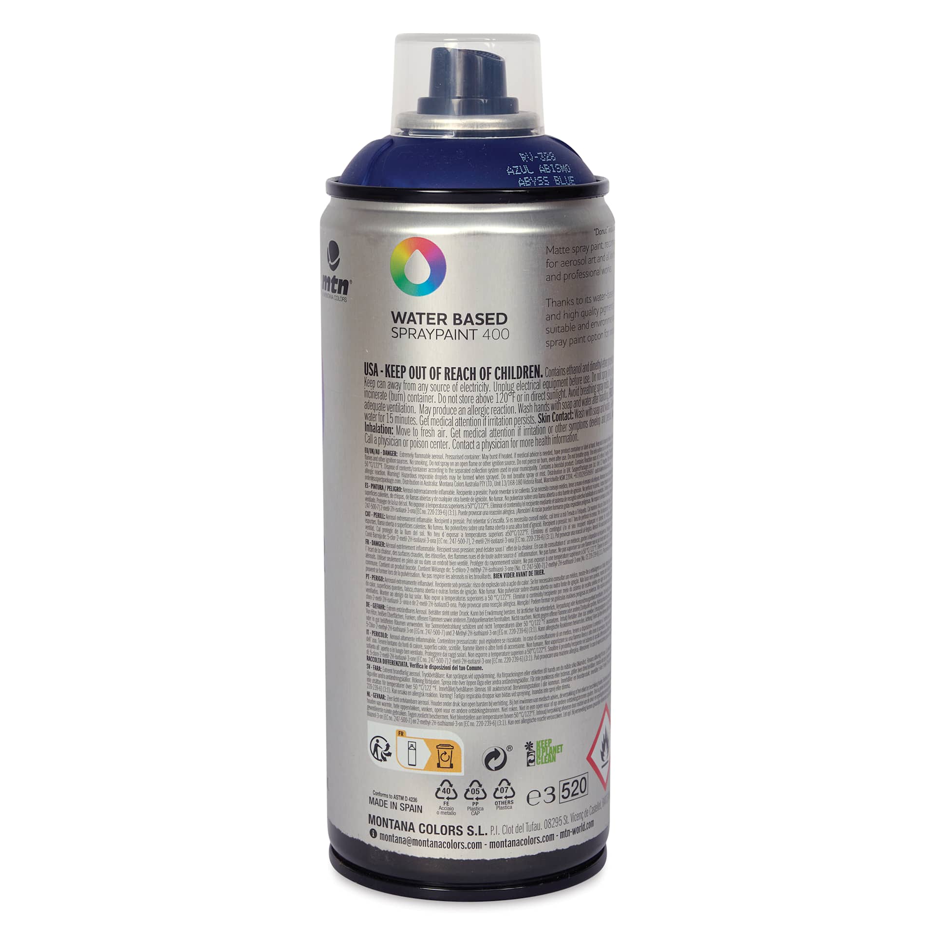 MTN Water Based Spray Paint - Abyss Blue, 400 ml Can back
