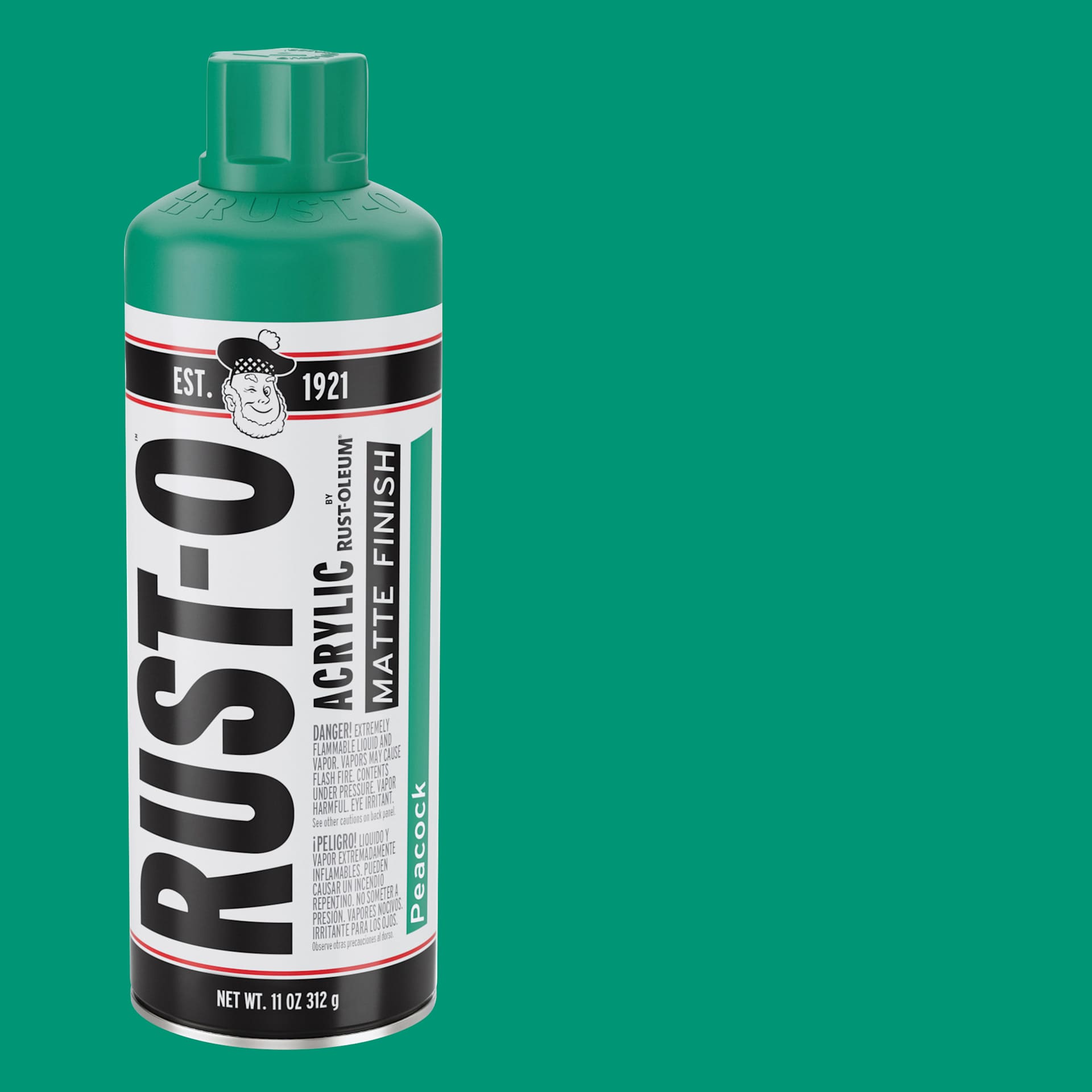 Rust-Oleum Rust-O Artist Acrylic Spray Paint - Peacock, Can and Swatch