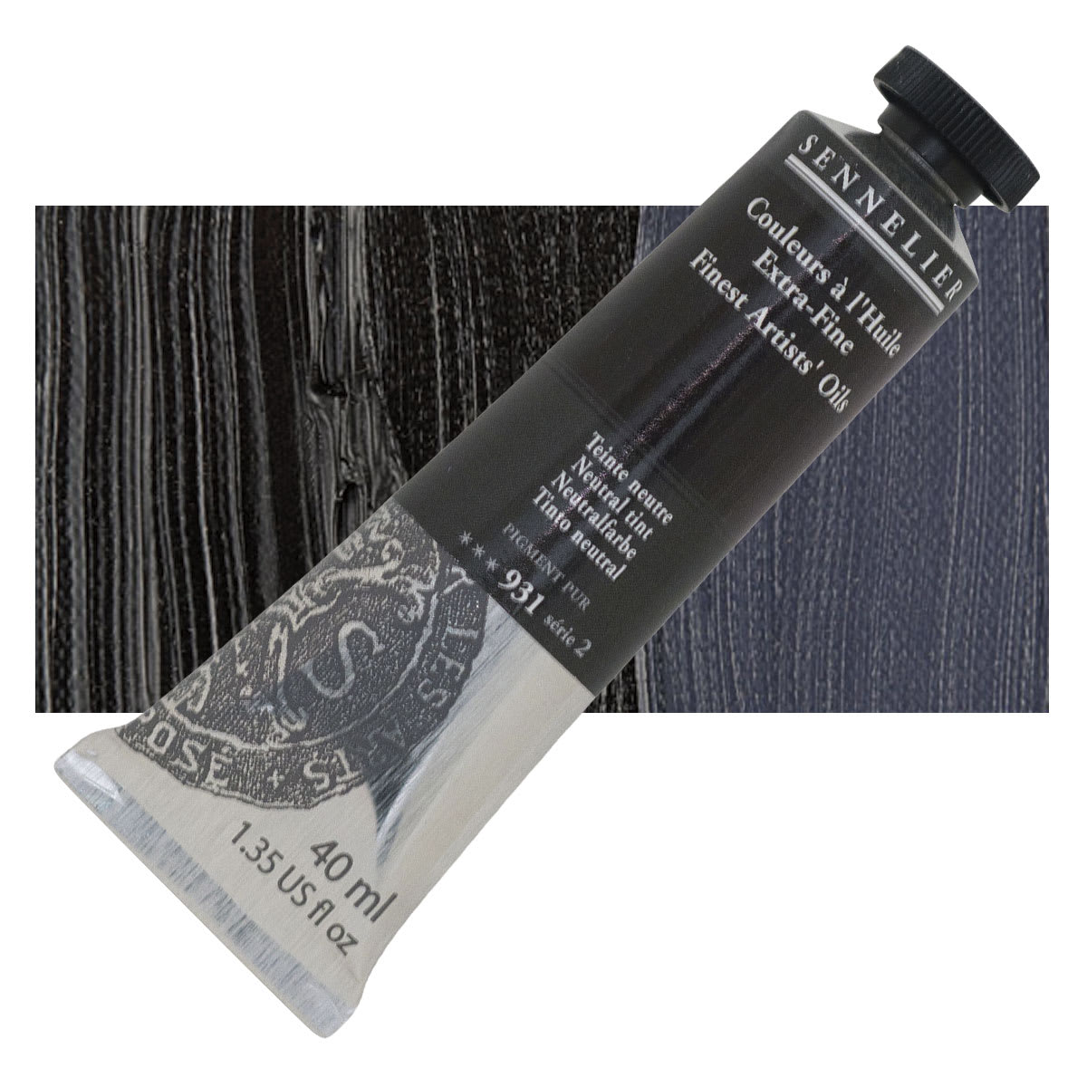 Sennelier Artists' Extra Fine Oil Paint - Neutral Tint, 40 ml tube and swatch