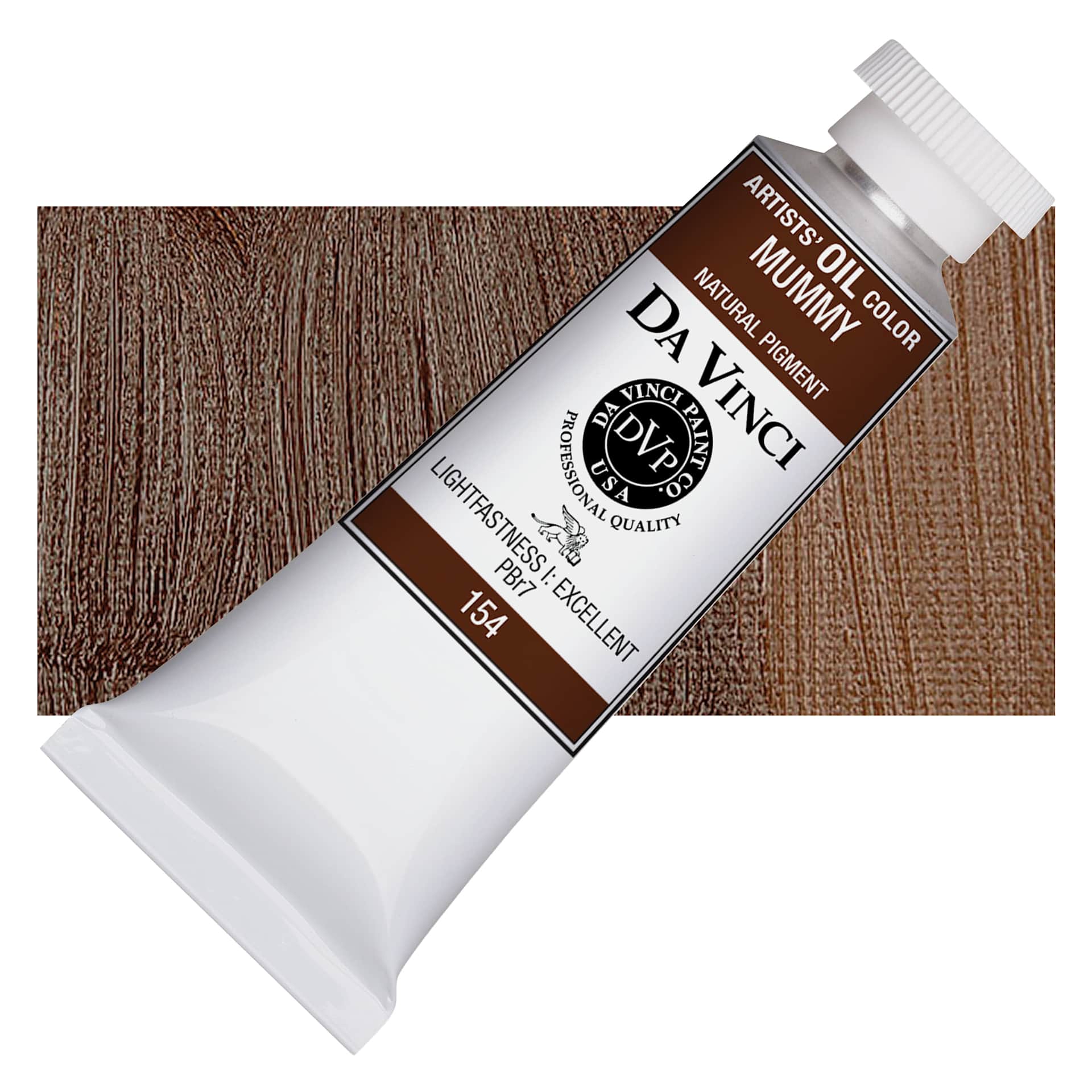 Da Vinci Artists' Oil Color - Mummy, 37 ml Tube and swatch
