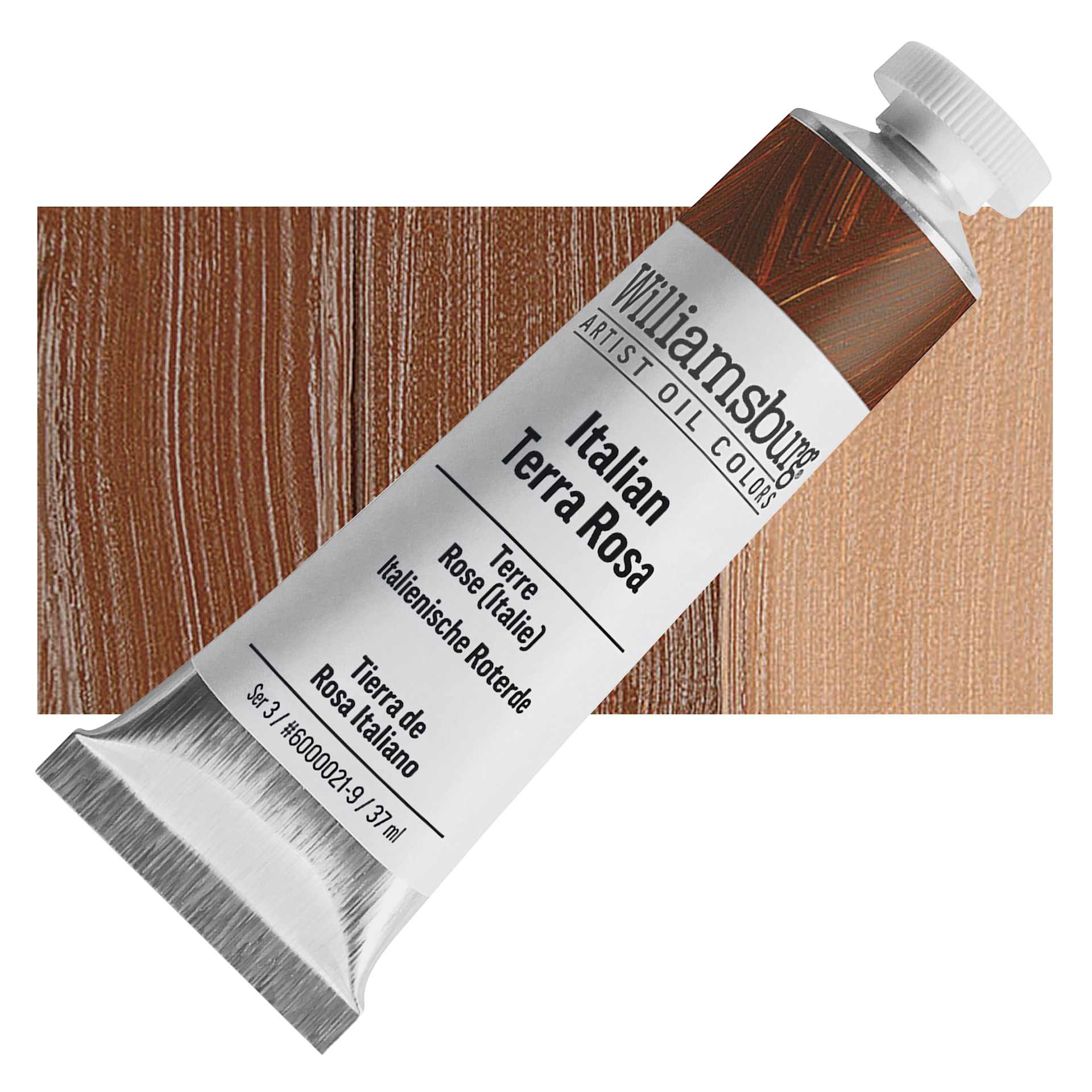 Williamsburg Handmade Oil Paint - Italian Terra Rosa, 37 ml tube and swatch