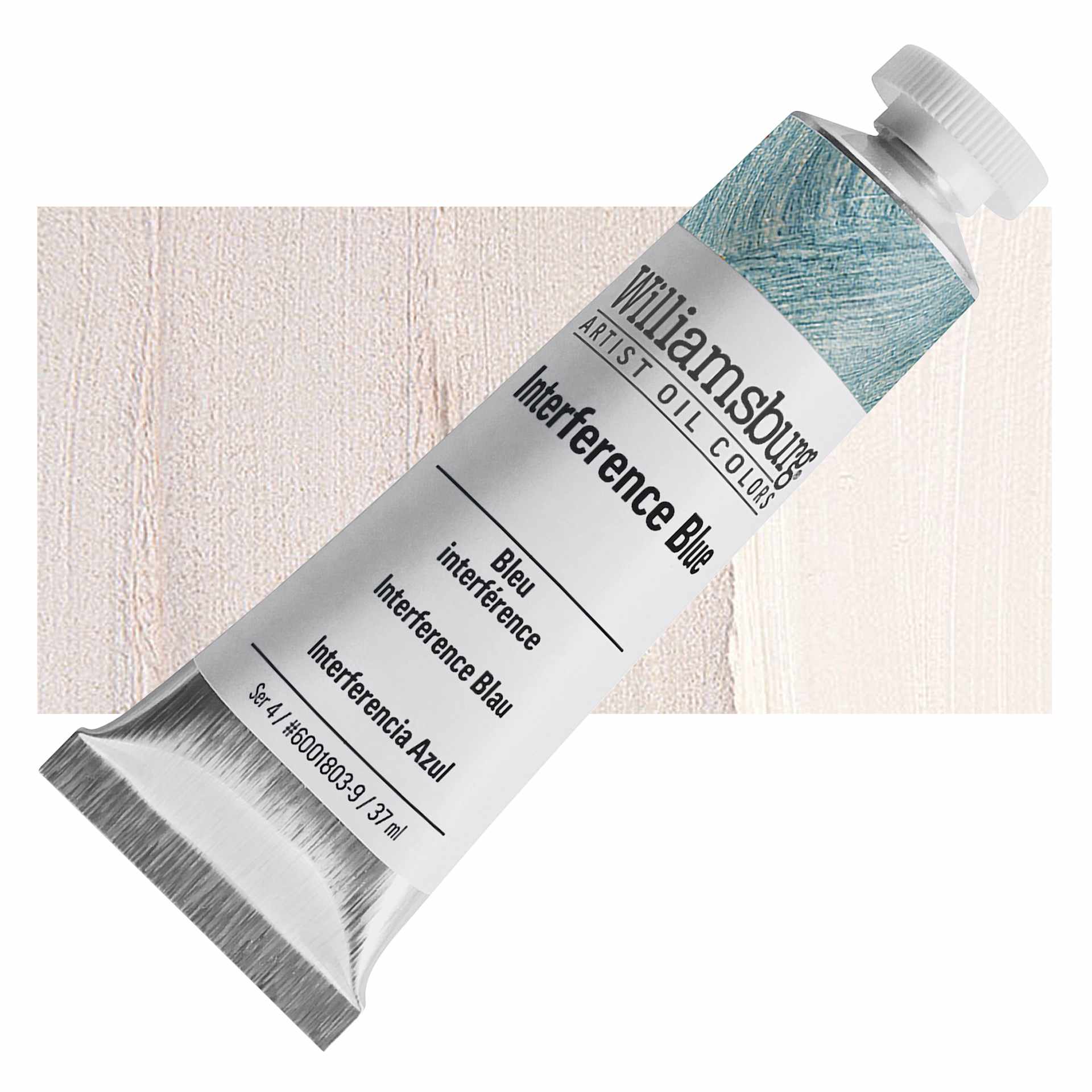 Williamsburg Handmade Oil Paint - Interference Blue, 37 ml tube and swatch