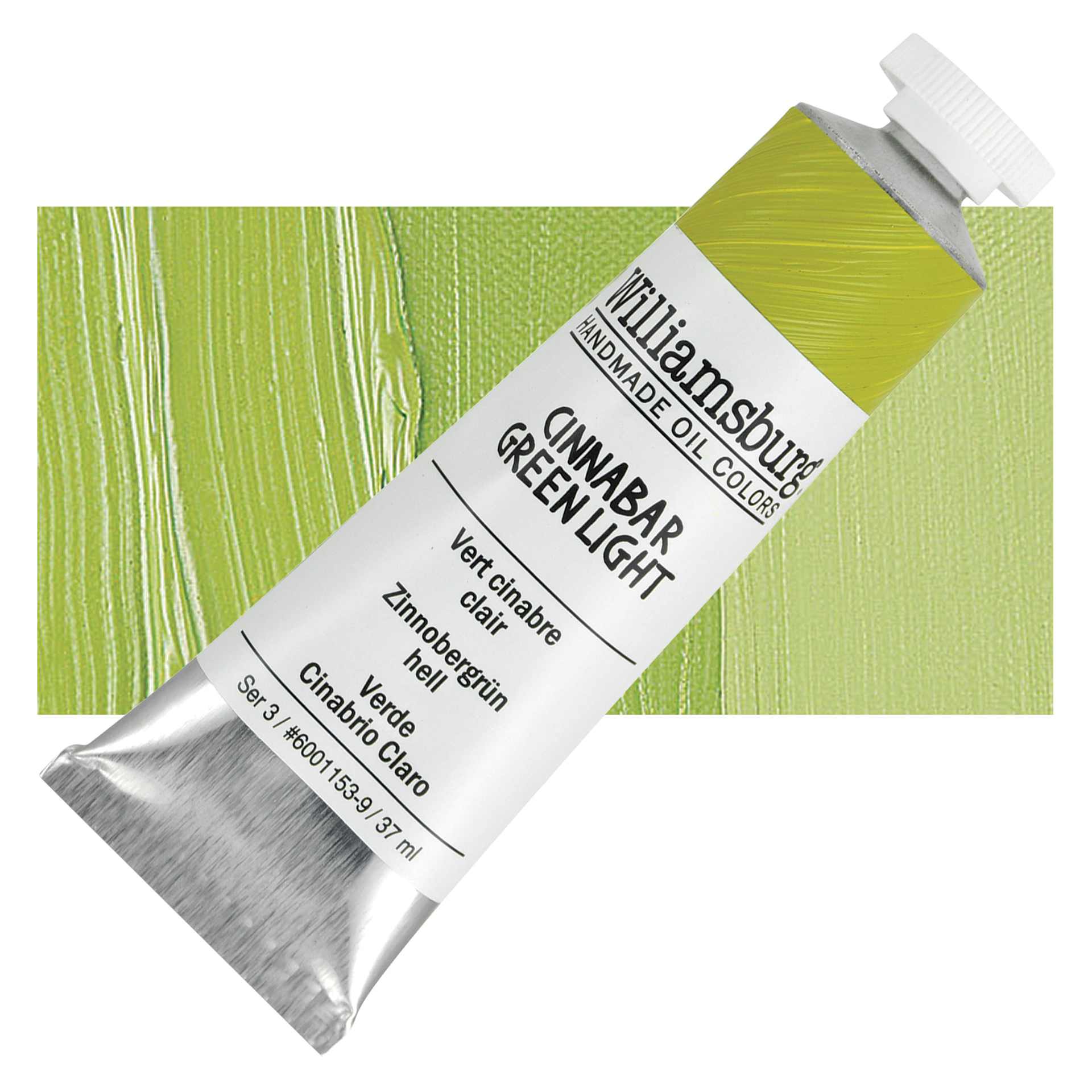 Williamsburg Handmade Oil Paint - Cinnabar Green Light, 37 ml tube and swatch