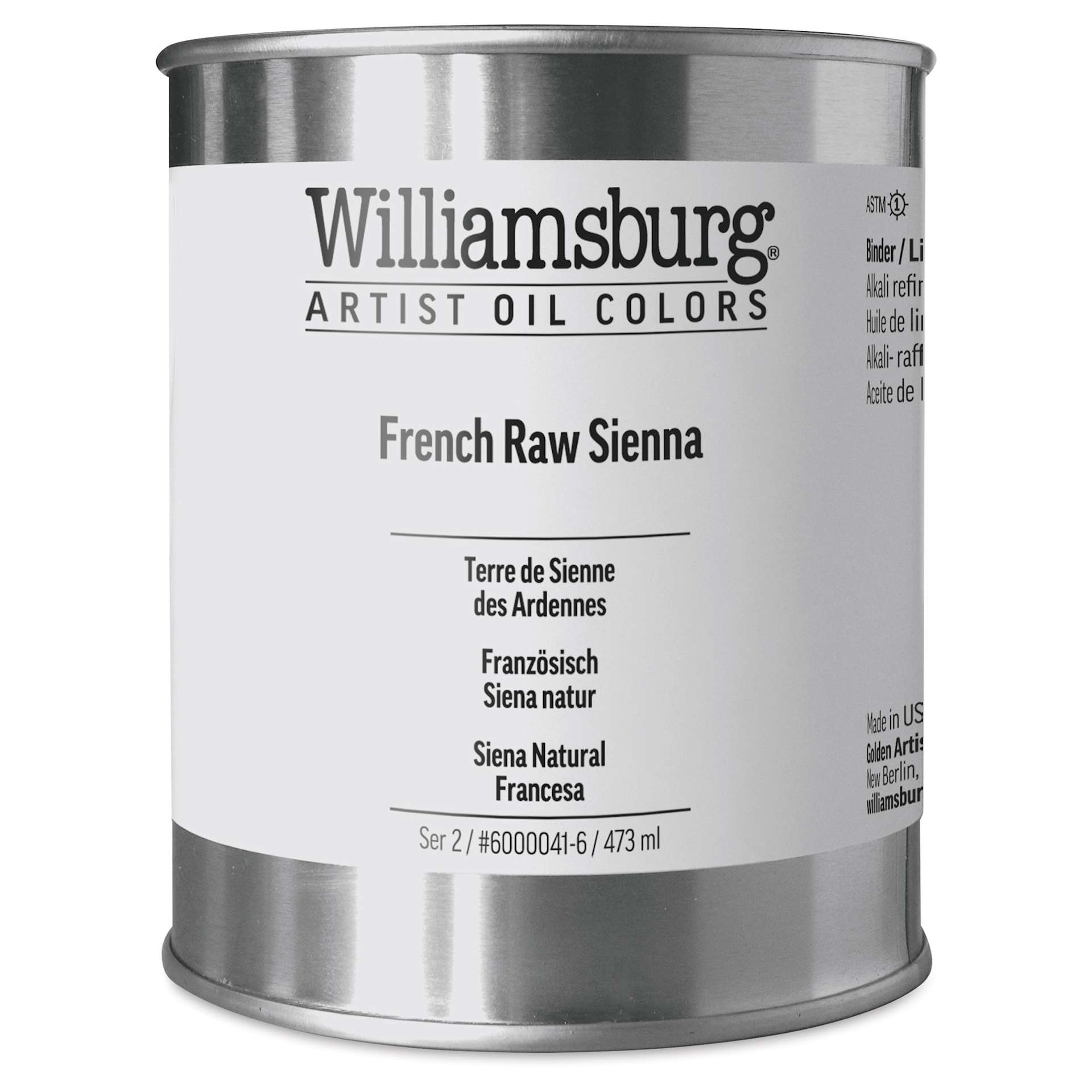 Williamsburg Handmade Oil Paint - French Raw Sienna, 16 oz can