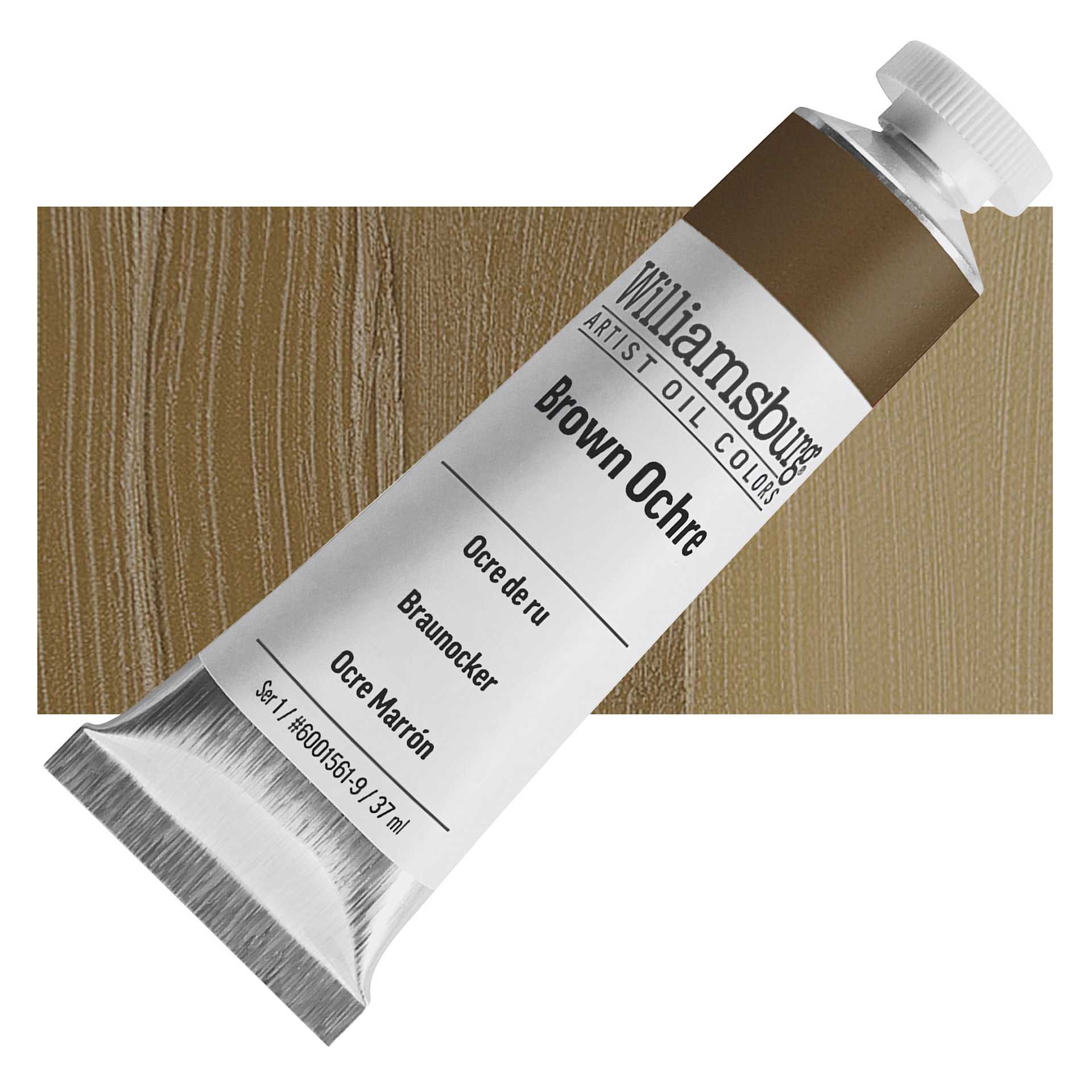 Williamsburg Handmade Oil Paint - Brown Ochre, 37 ml tube and swatch