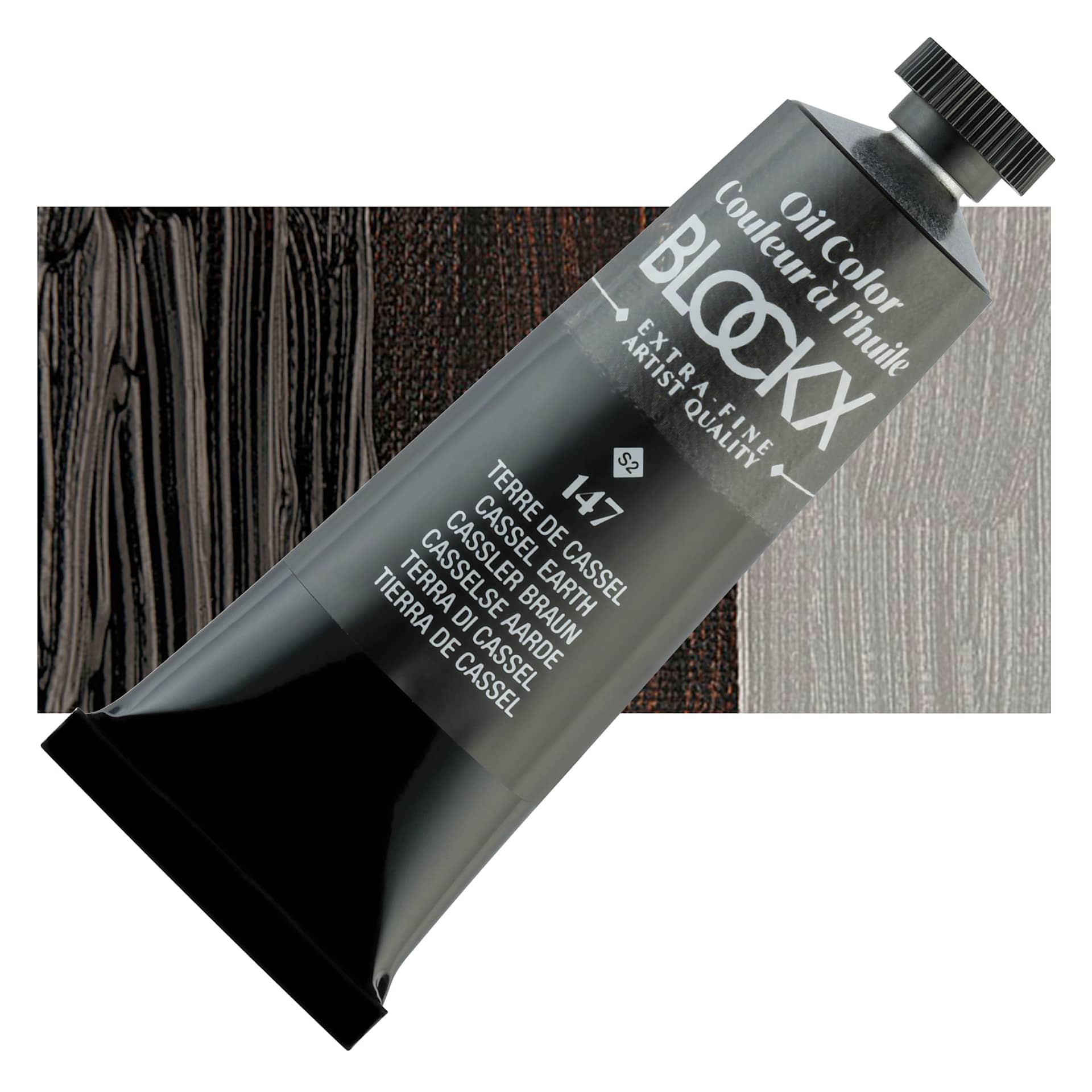 Blockx Artist Oil Color - Cassel Earth, 35 ml Tube and swatch