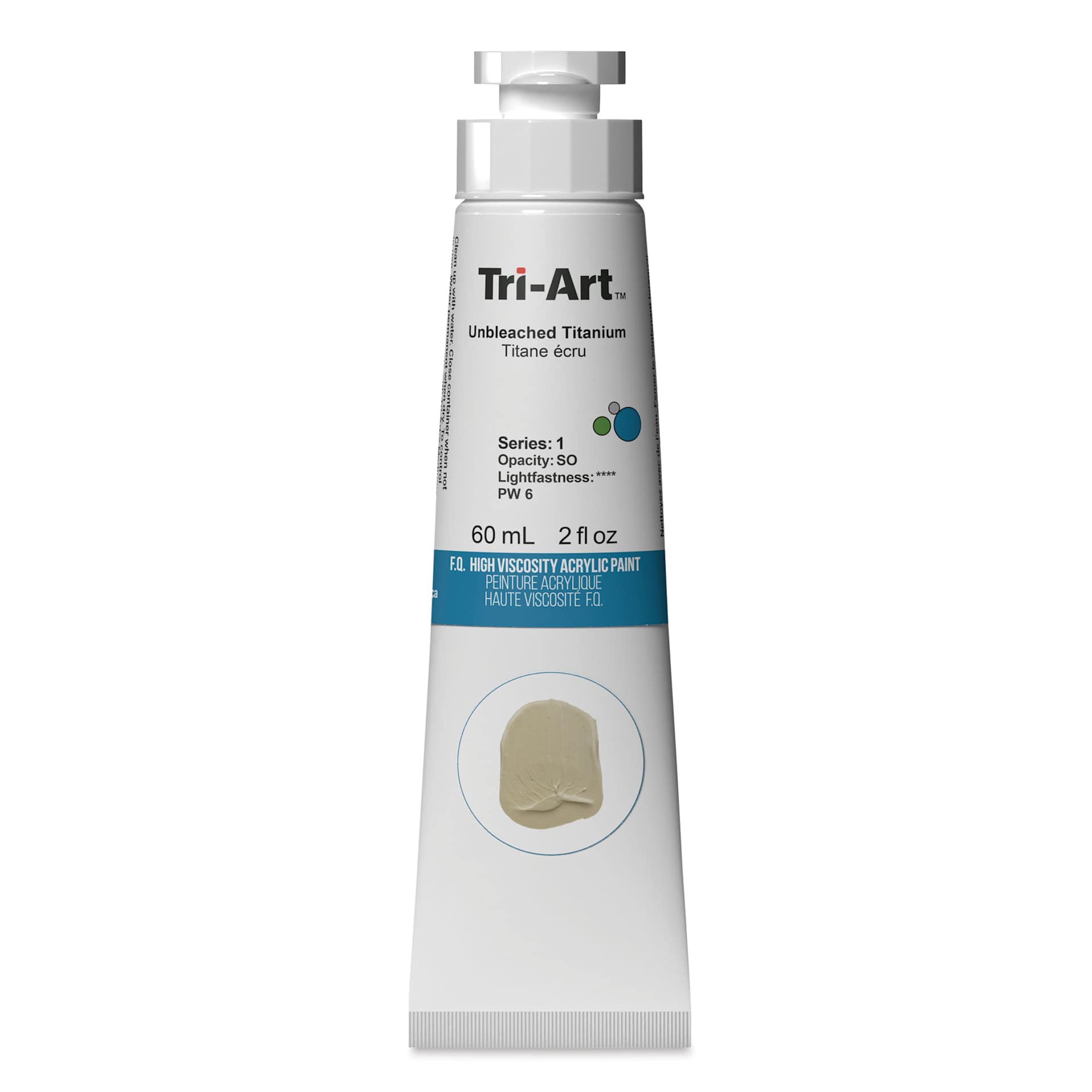 Tri-Art High Viscosity Artist Acrylic - Unbleached Titanium, 60 ml tube