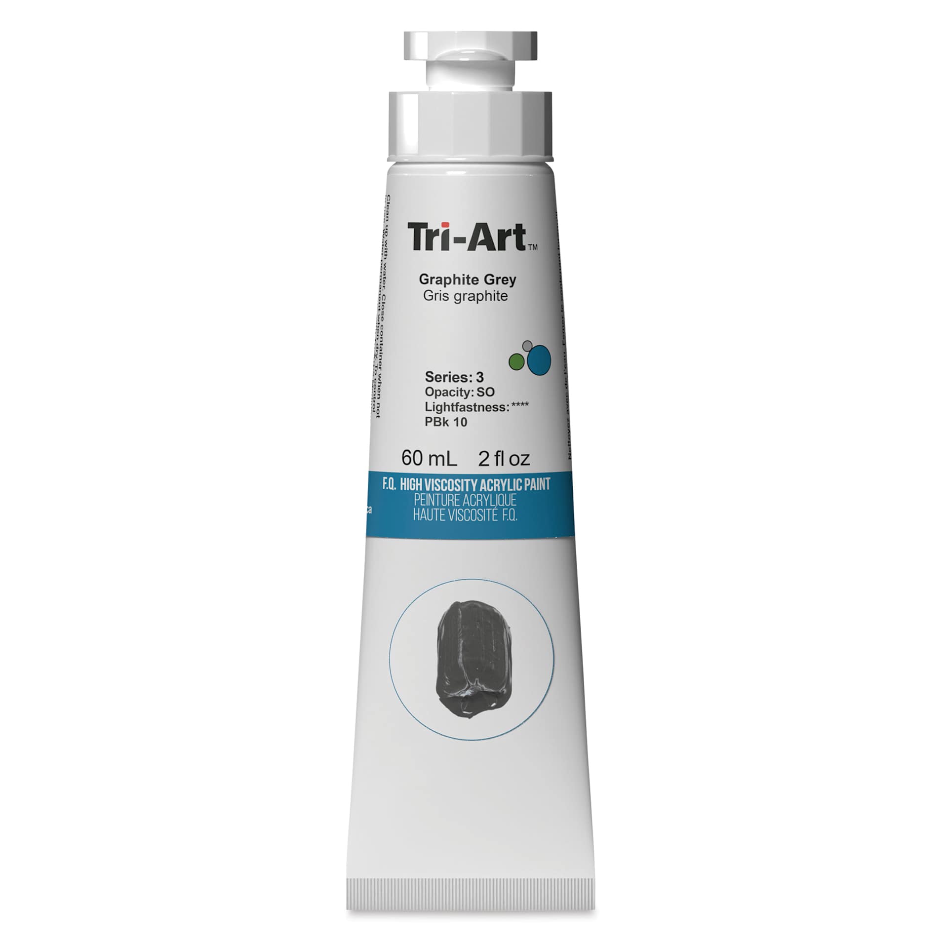 Tri-Art High Viscosity Artist Acrylic - Graphite Gray, 60 ml tube