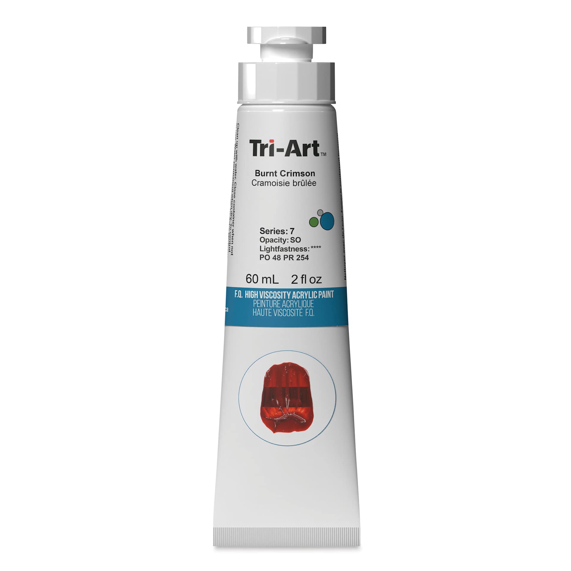 Tri-Art High Viscosity Artist Acrylic - Burnt Crimson, 60 ml tube