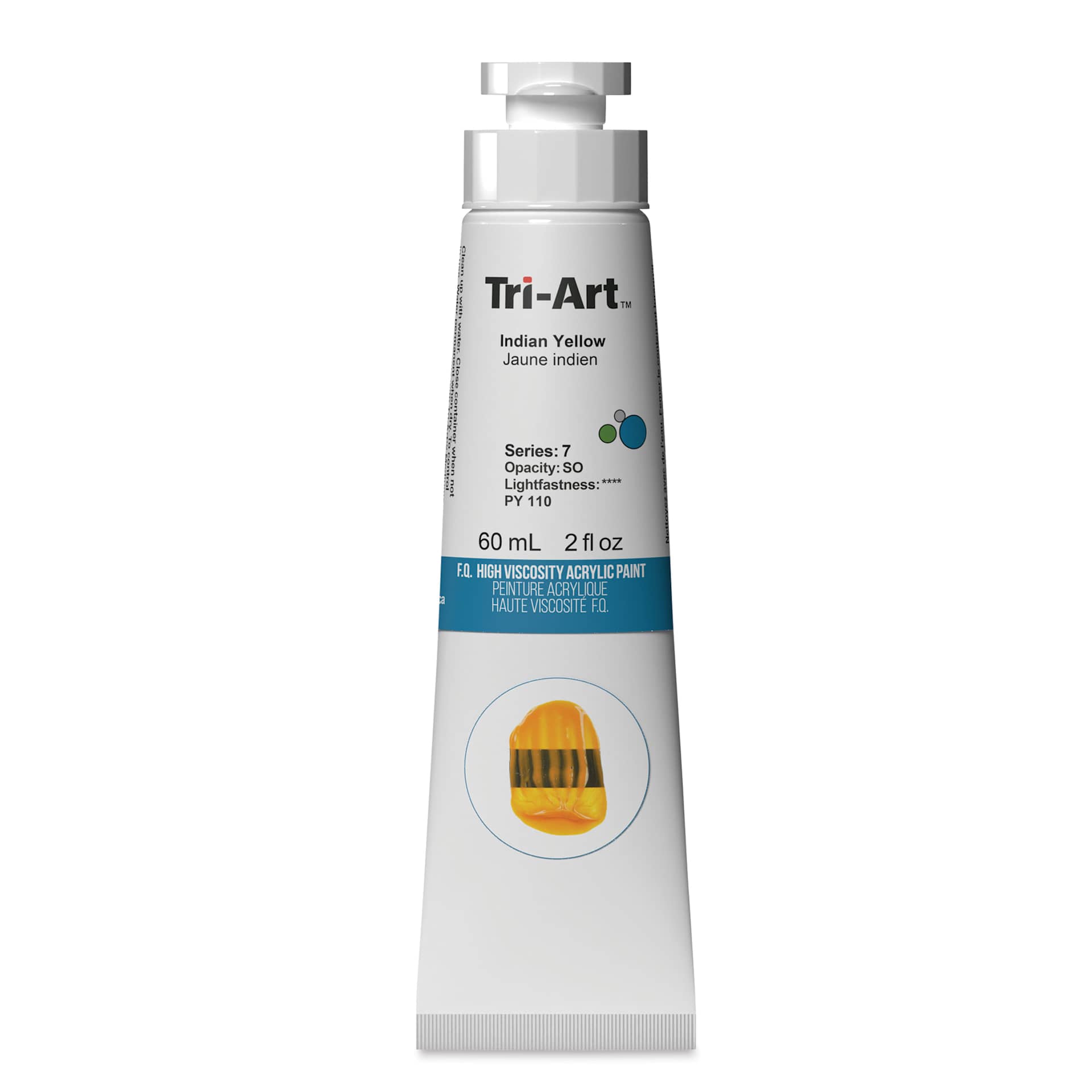 Tri-Art High Viscosity Artist Acrylic - Indian Yellow, 60 ml tube