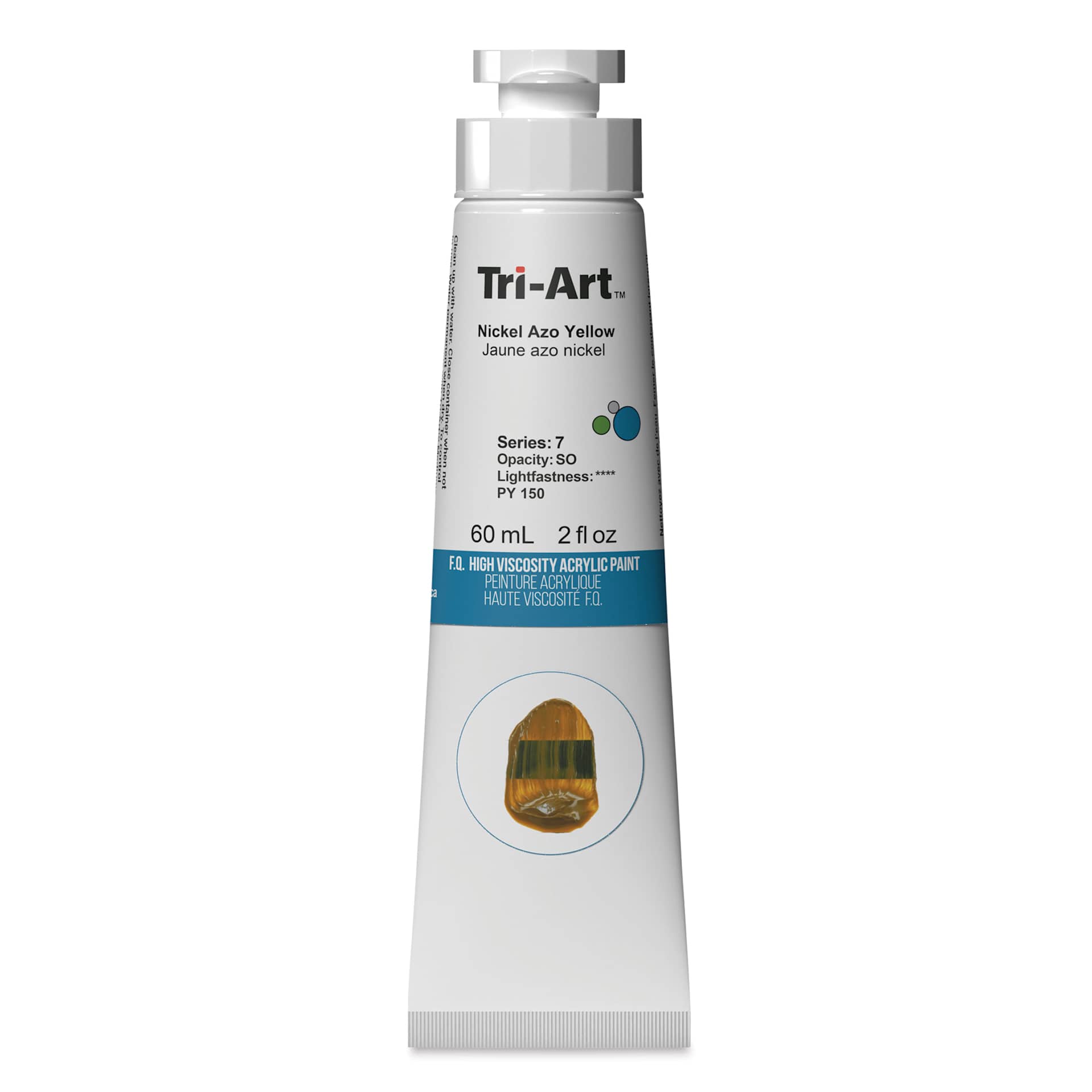 Tri-Art High Viscosity Artist Acrylic - Nickel Azo Yellow, 60 ml tube