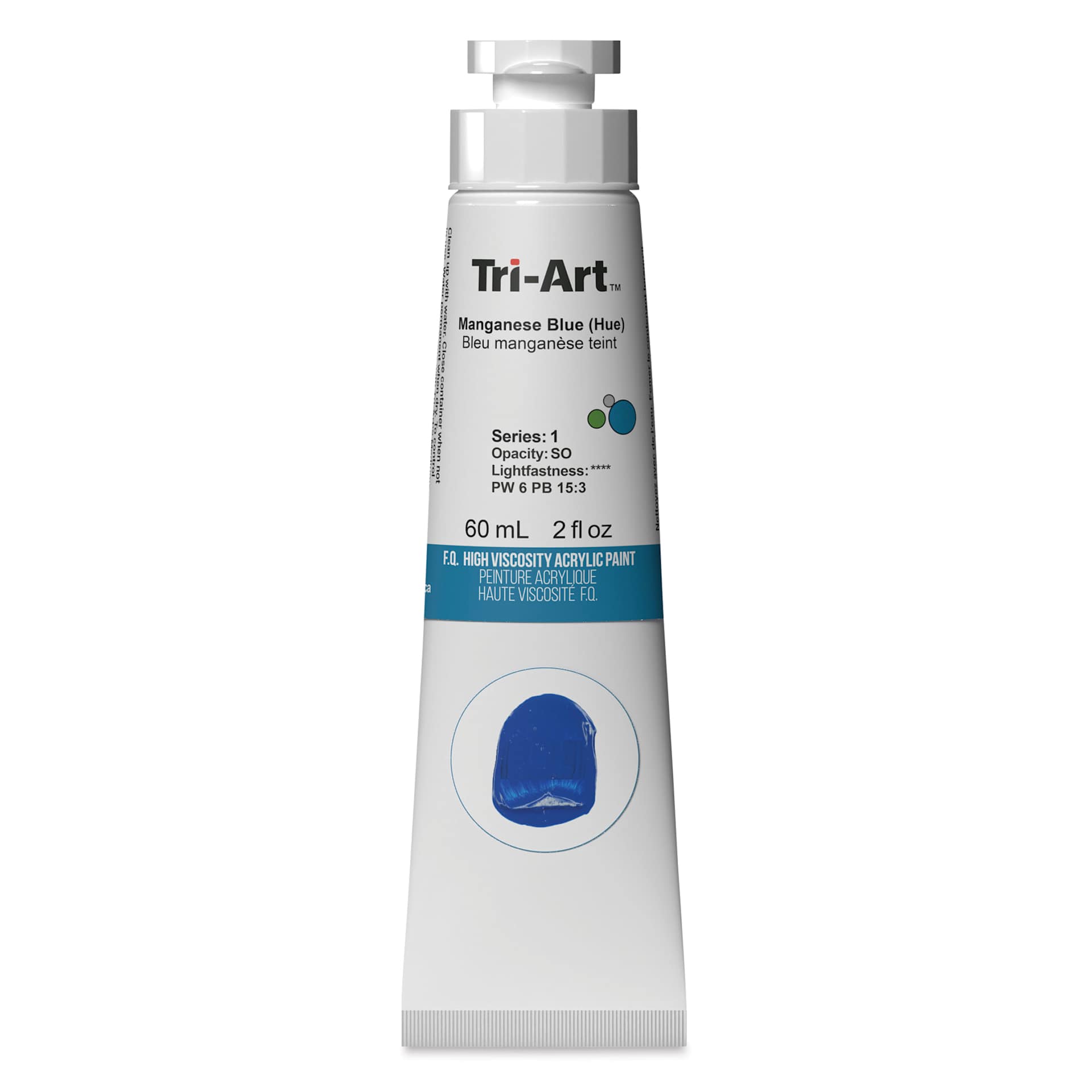 Tri-Art High Viscosity Artist Acrylic - Manganese Blue Hue, 60 ml tube