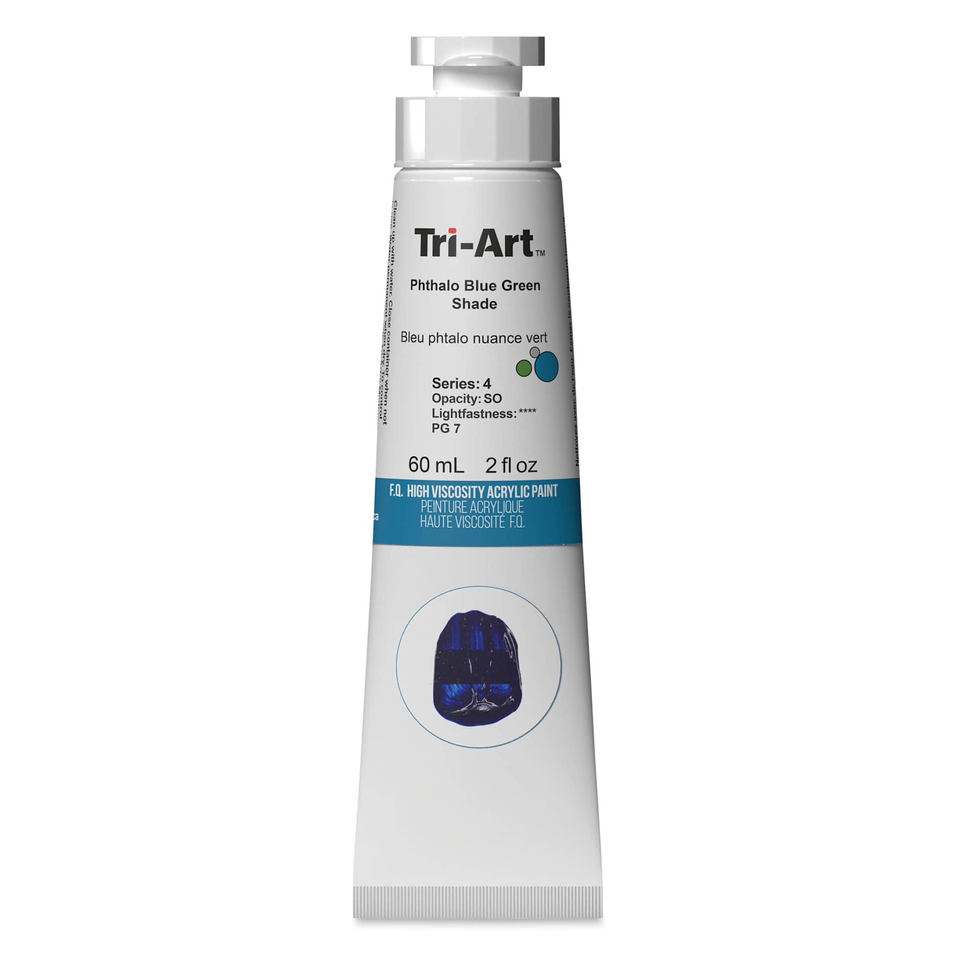 Tri-Art High Viscosity Artist Acrylic - Phthalo Blue Green Shade, 60 ml tube