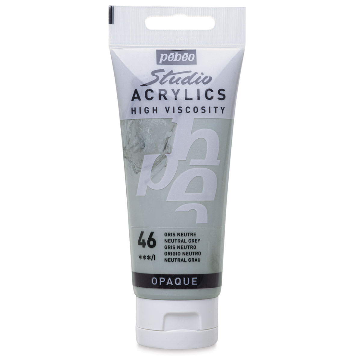 Pebeo High Viscosity Acrylics - Neutral Grey, 100 ml tube
