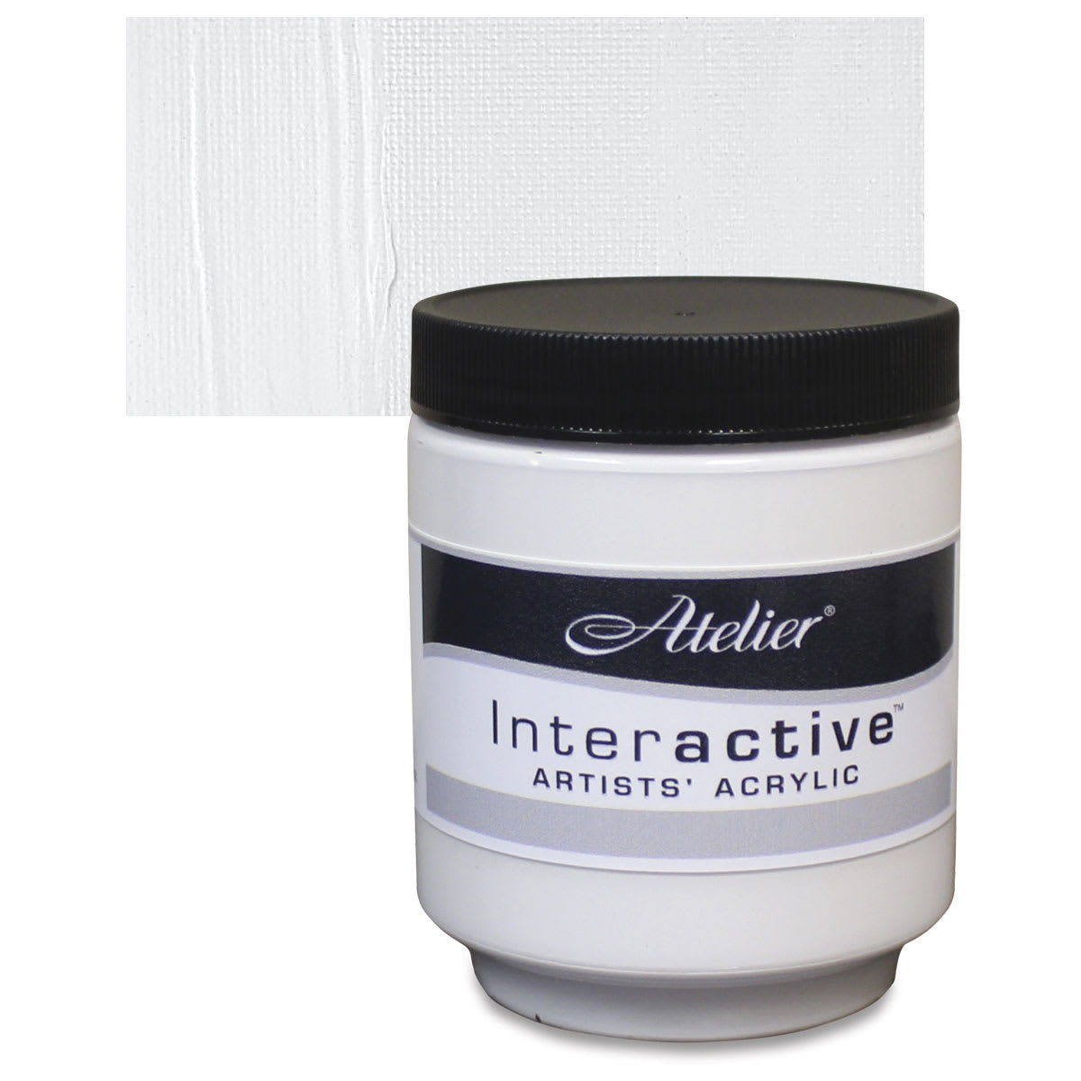Chroma Atelier Interactive Artists' Acrylic - Titanium White, 250 ml jar and swatch
