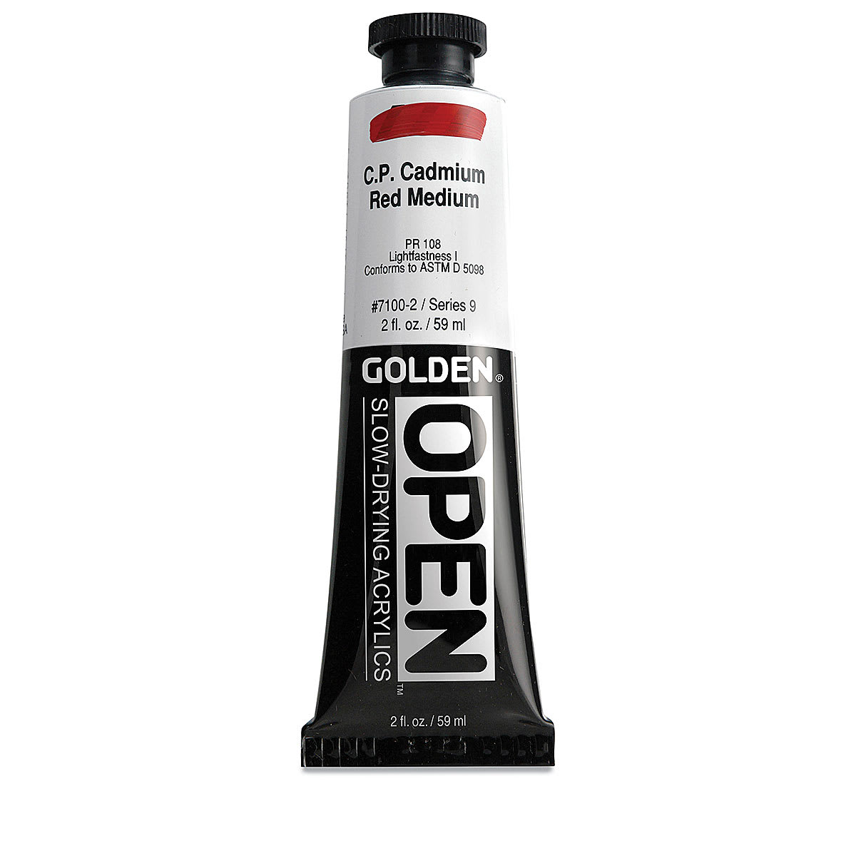 Golden Open Acrylics - Cadmium Red Medium, 2 oz Tube