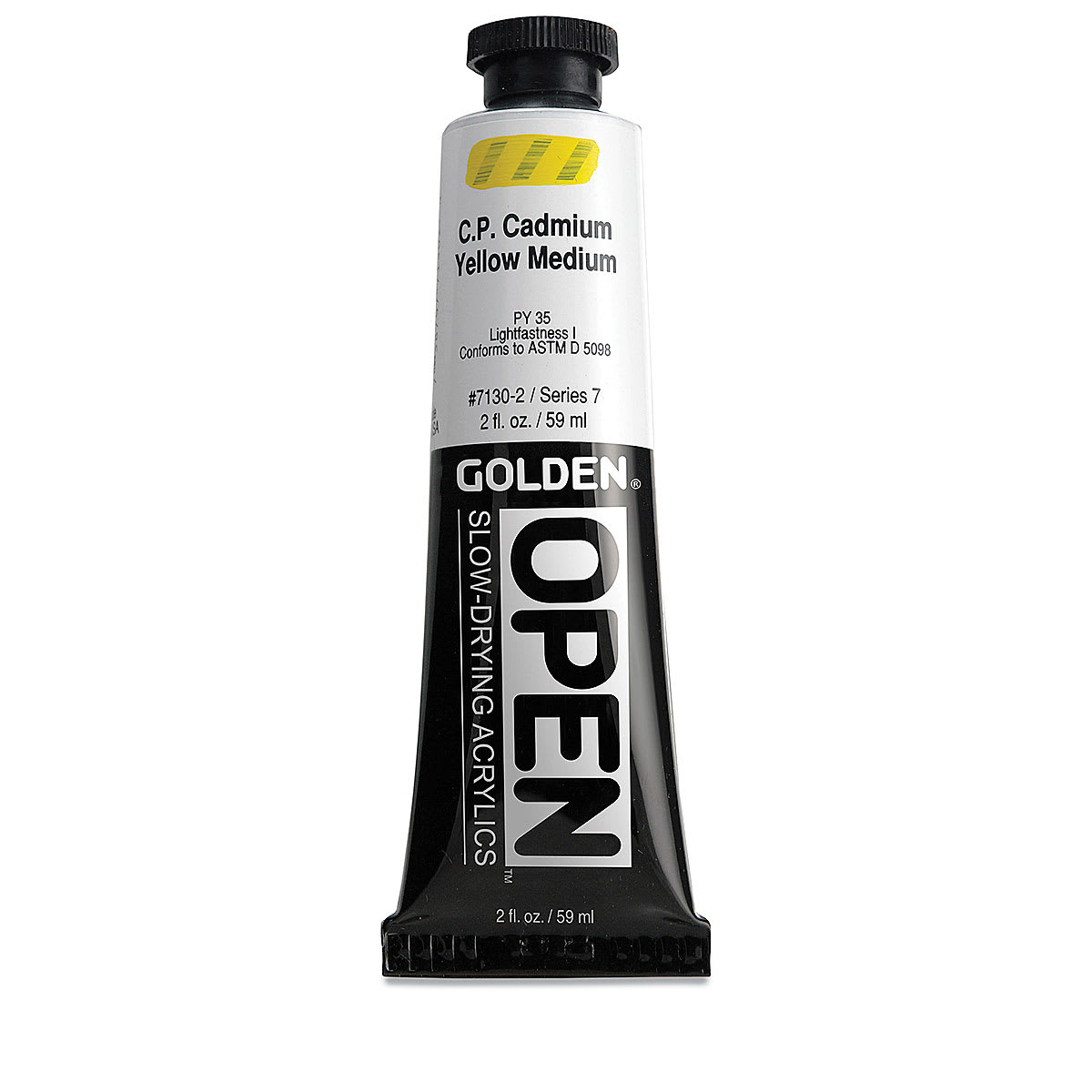 Golden Open Acrylics - Cadmium Yellow Medium, 2 oz Tube