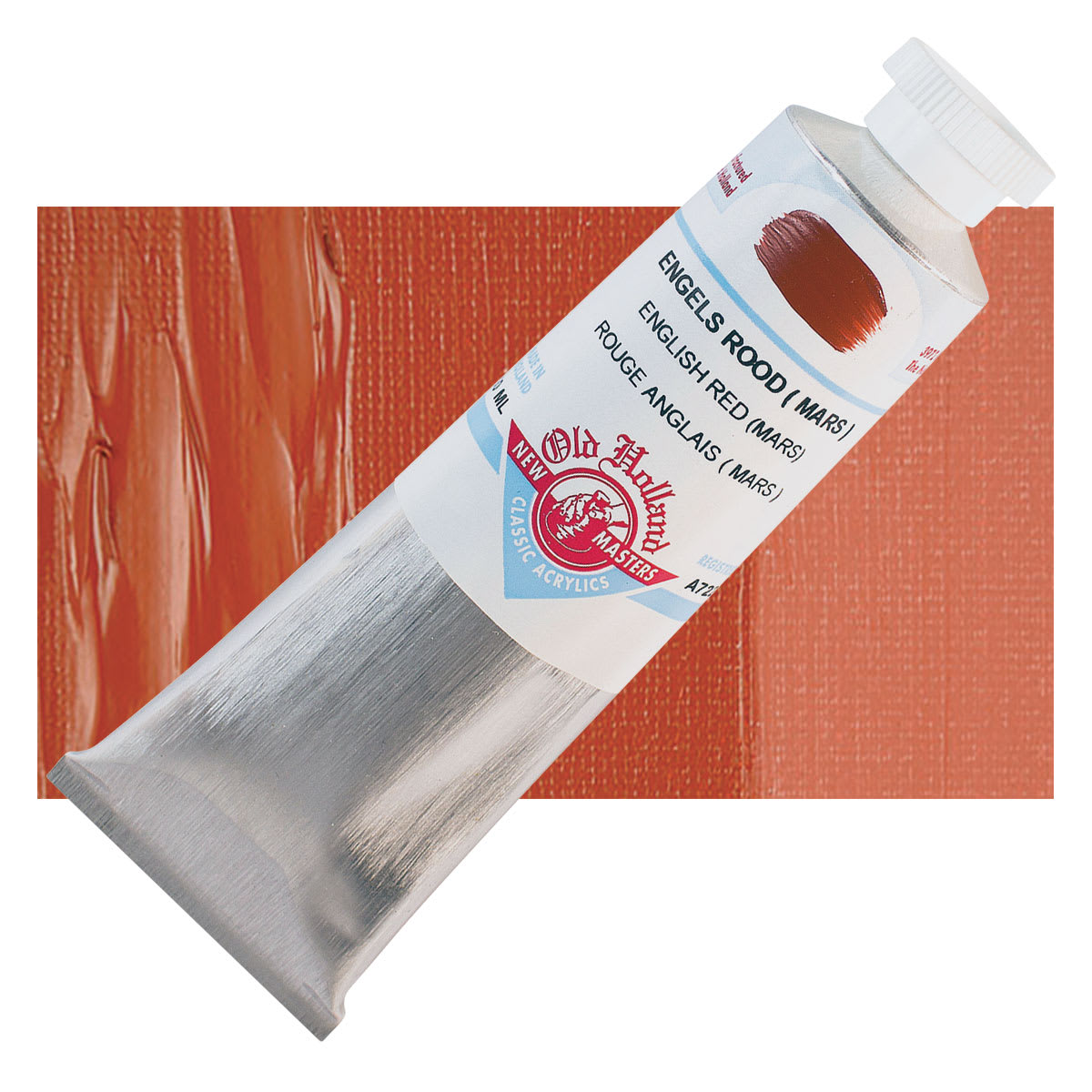 Old Holland New Masters Classic Acrylic Paint - English Red Mars and swatch