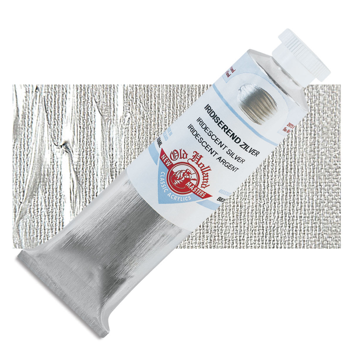 Old Holland New Masters Classic Acrylic Paint - Iridescent Silver, 60 ml tube and swatch