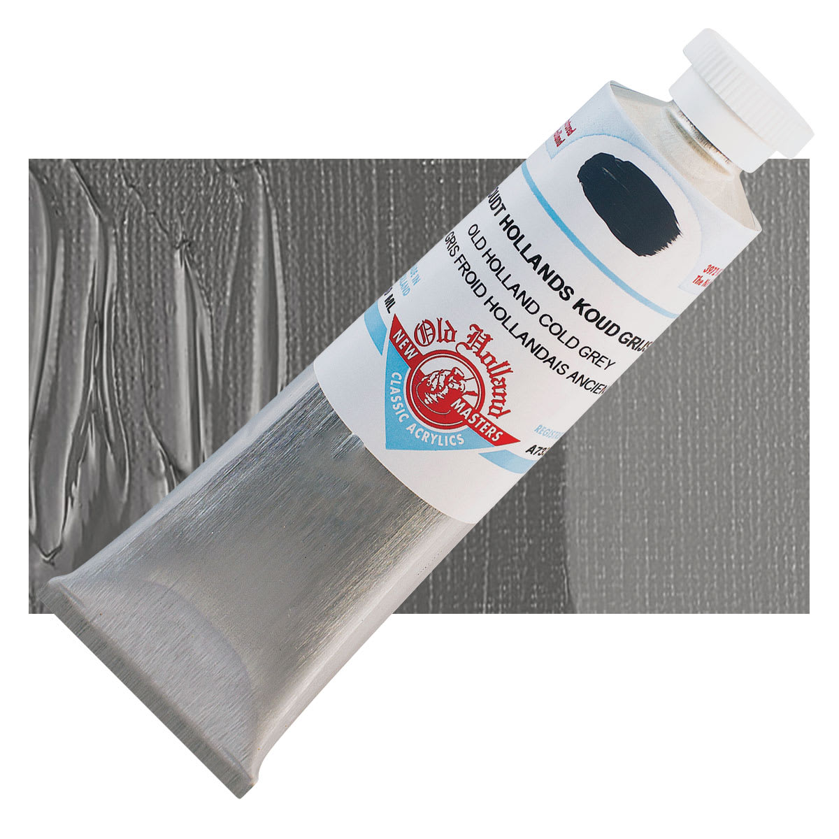 Old Holland New Masters Classic Acrylic Paint - Old Holland Cold Grey, 60 tube and swatch