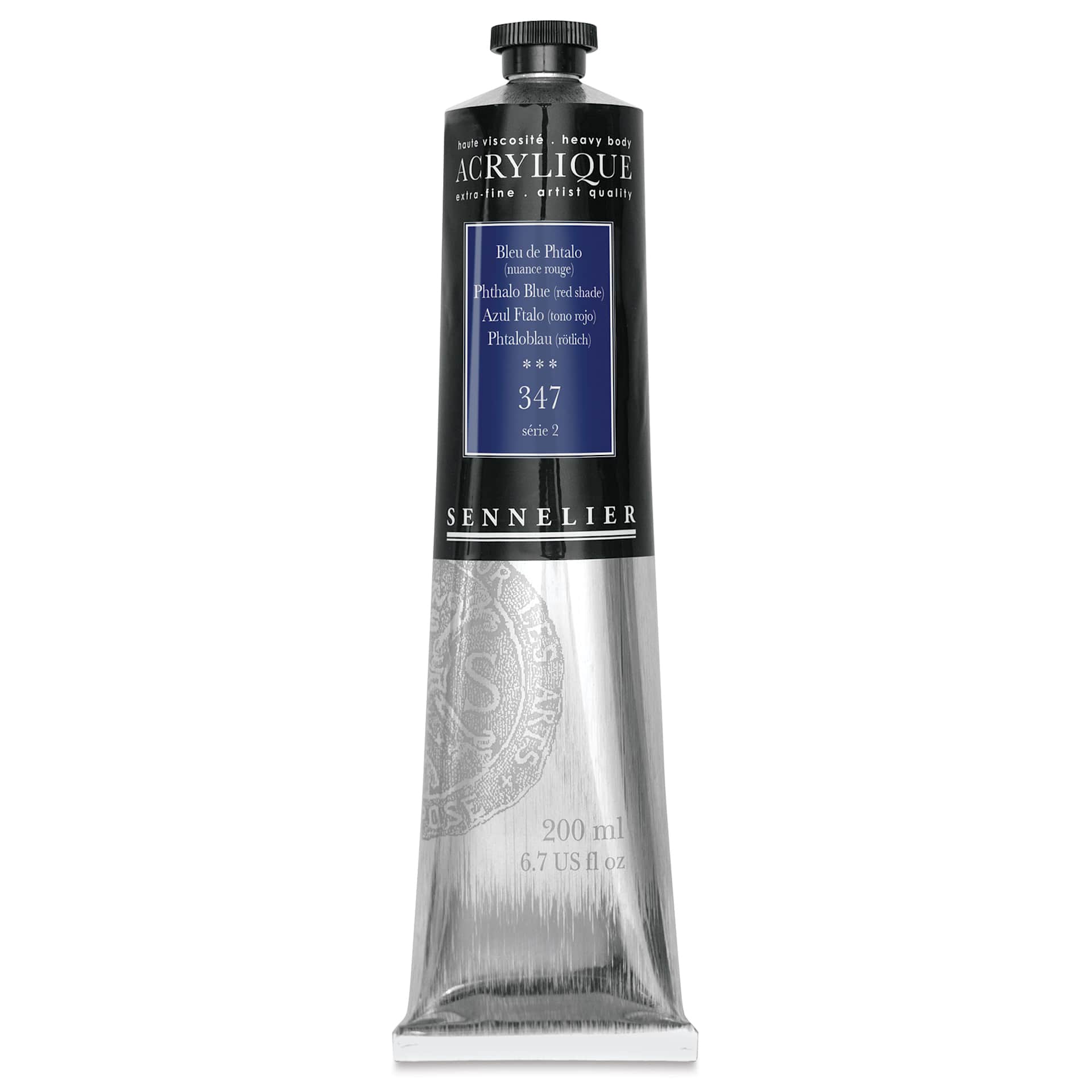 Sennelier Extra-Fine Artist Acryliques - Phthalo Blue (Red Shade), 200 ml tube