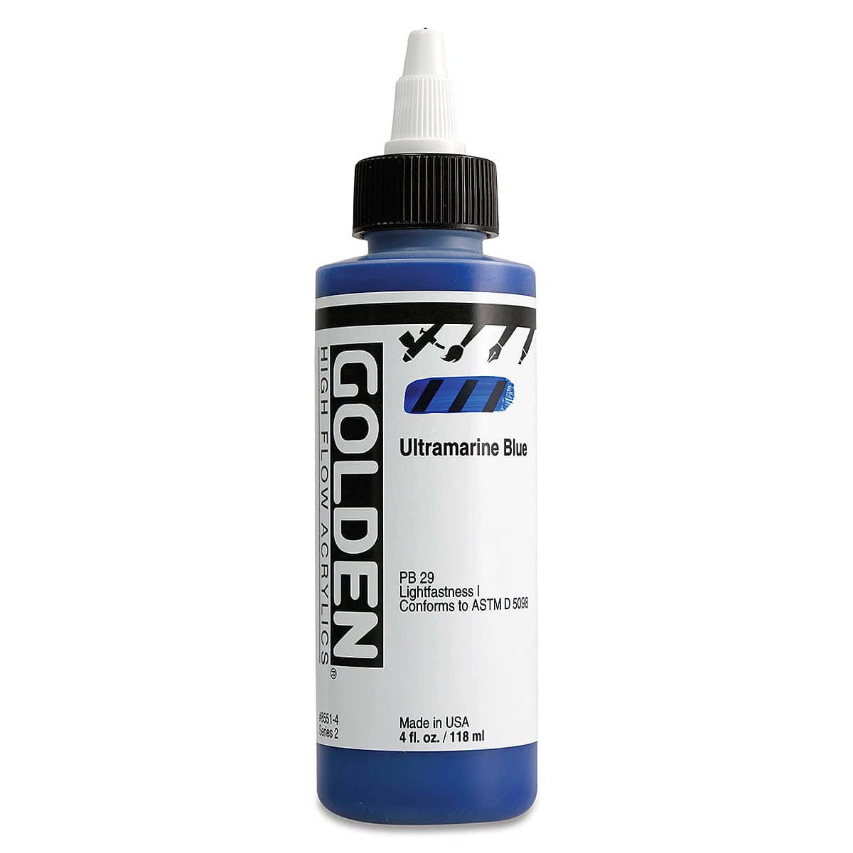 Golden High Flow Acrylics - Ultramarine Blue, 4 oz bottle