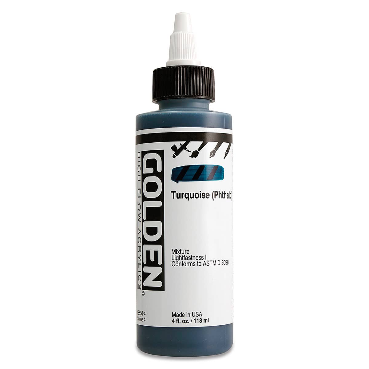 Golden High Flow Acrylics - Turquois (Phthalo), 4 oz bottle