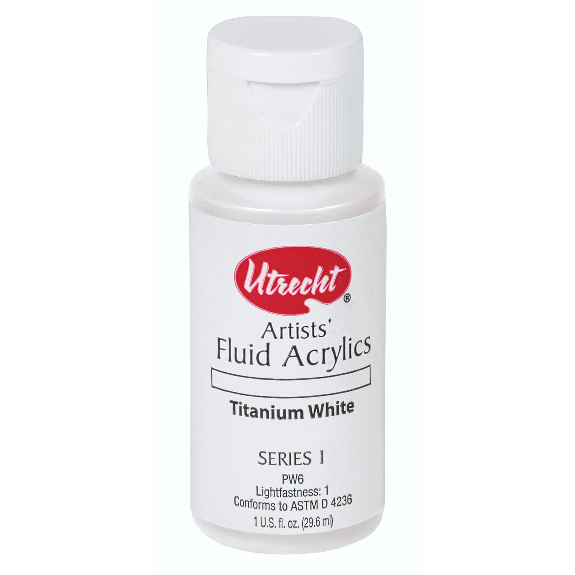 Utrecht Fluid Acrylics - Titanium White, 1 oz bottle
