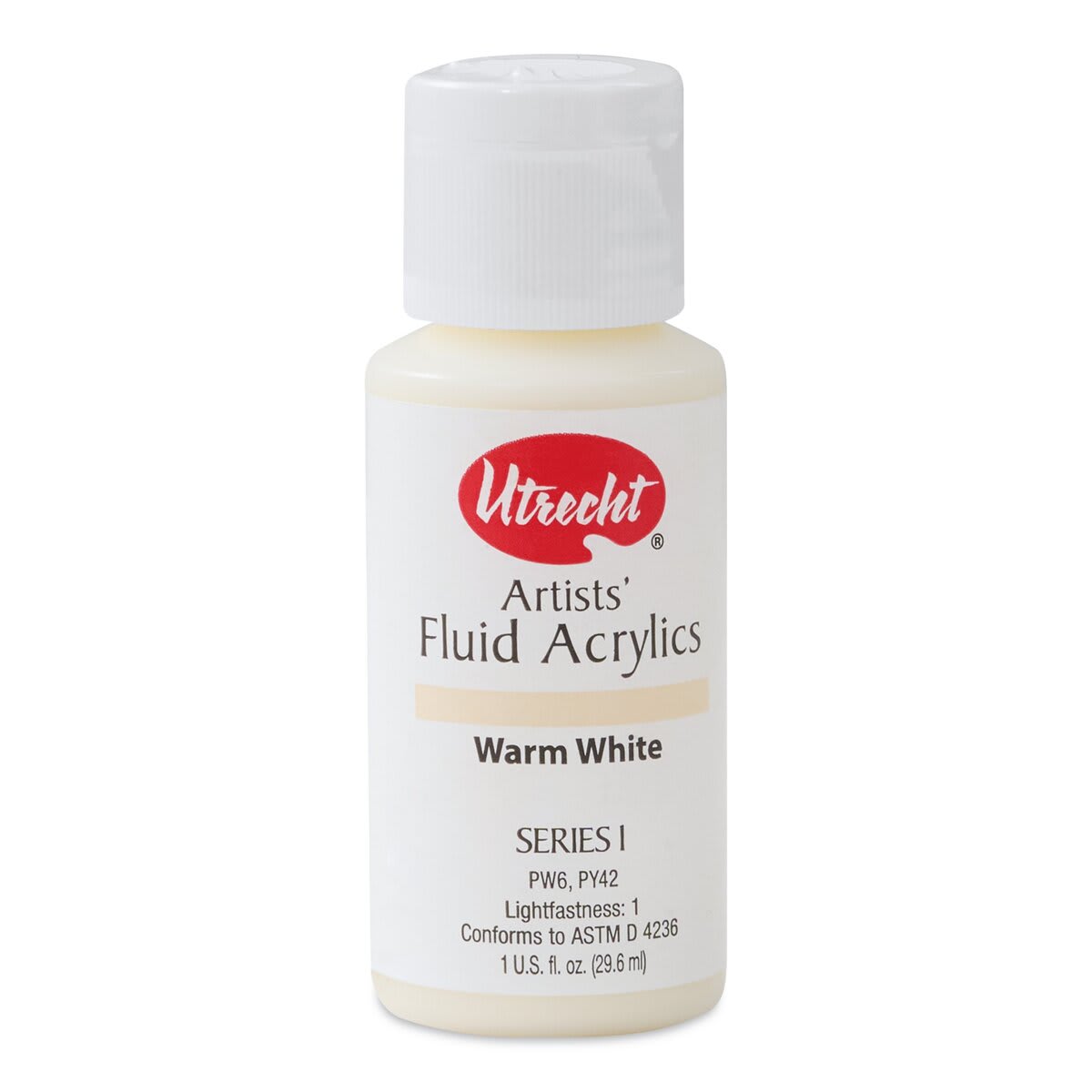 Utrecht Fluid Acrylics - Warm White, 1 oz bottle