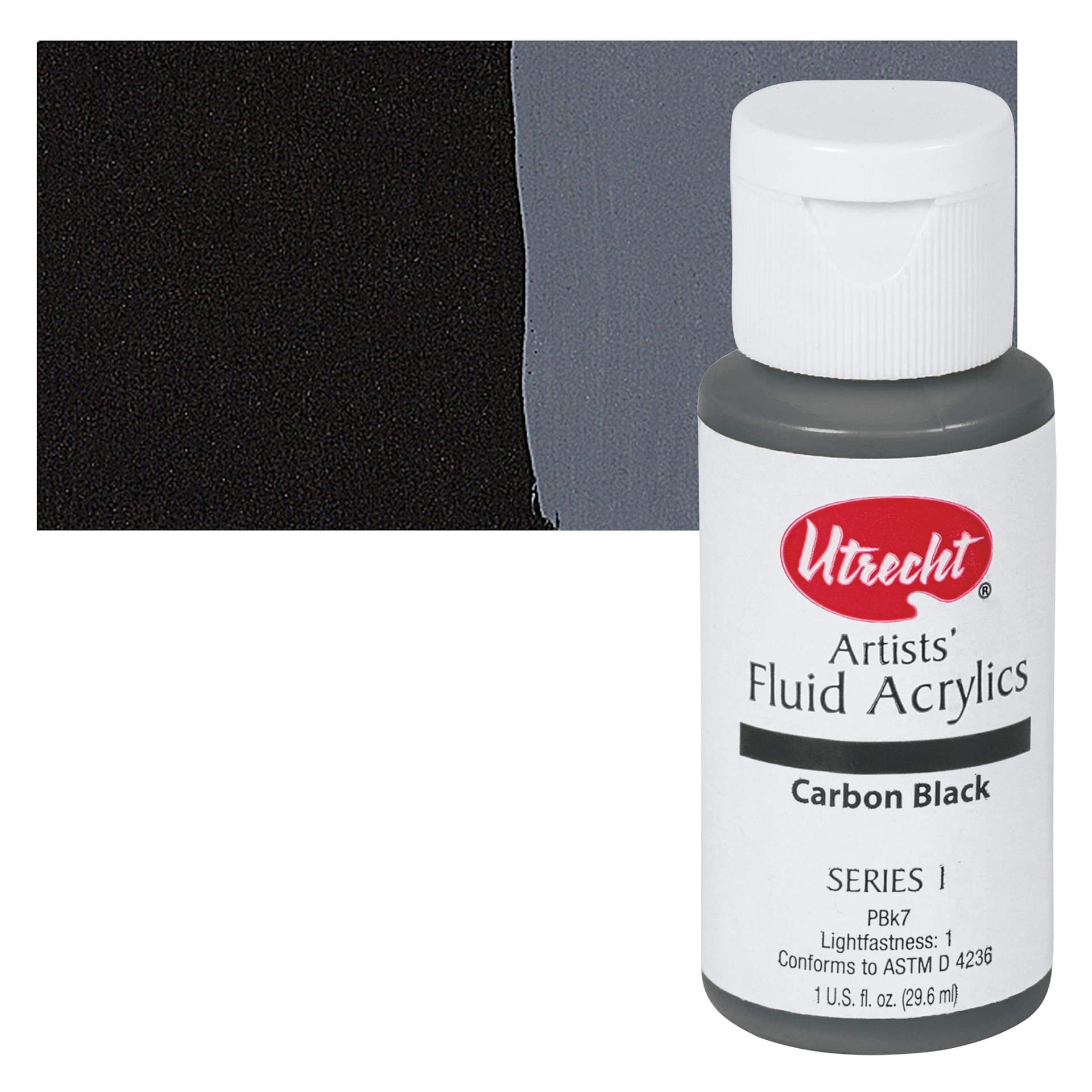 Utrecht Artists' Fluid Acrylic Paint - Carbon Black swatch