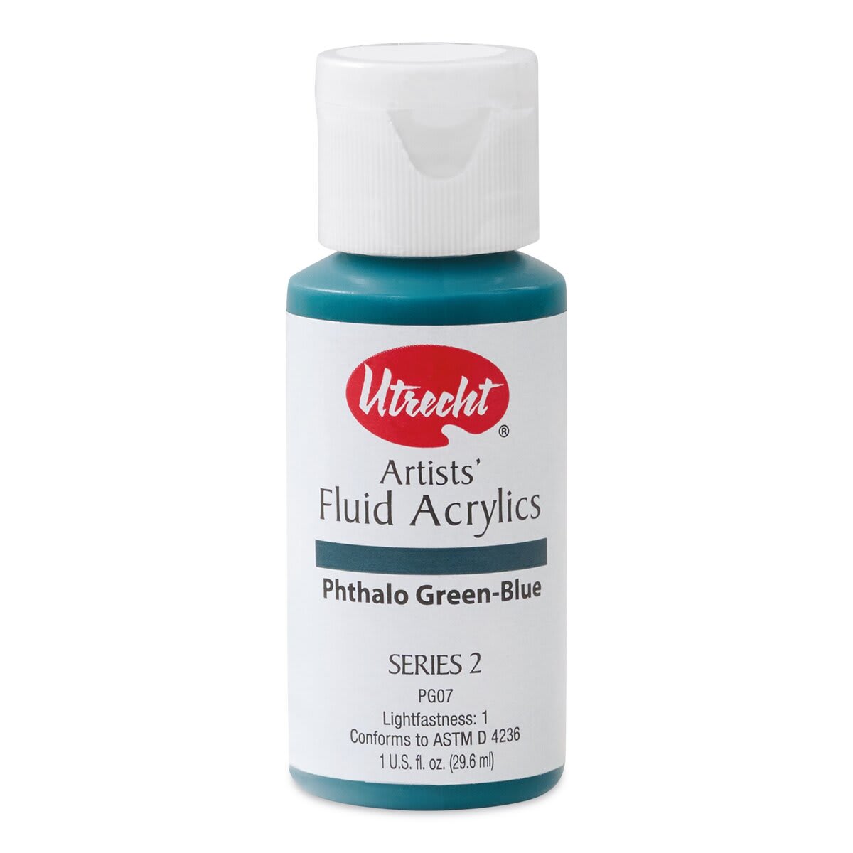 Utrecht Fluid Acrylics - Phthalo Green-Blue, 1 oz bottle