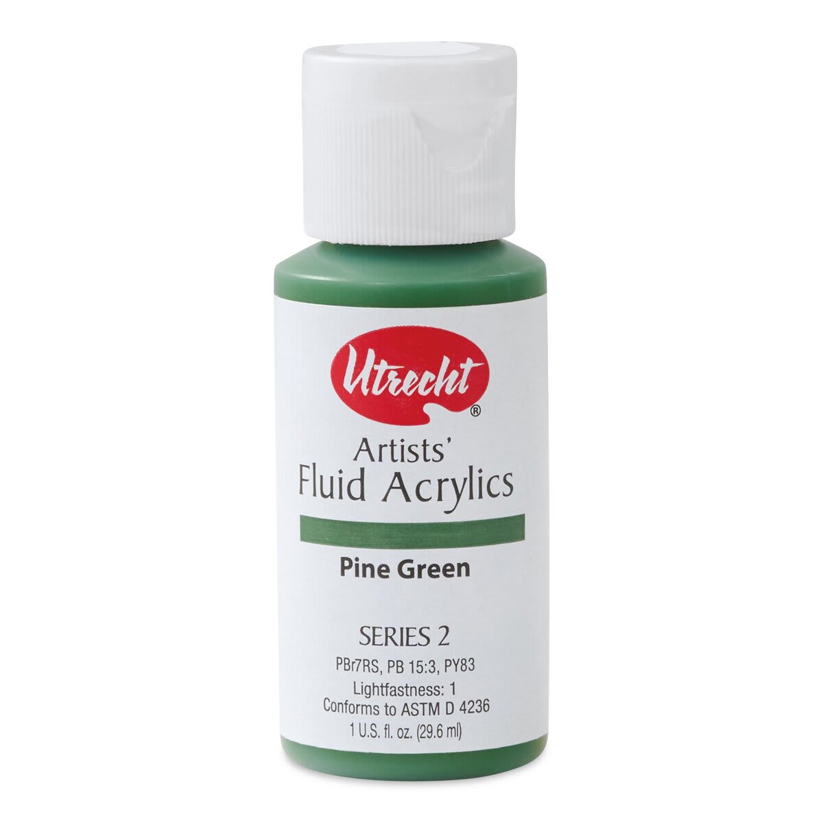 Utrecht Fluid Acrylics - Pine Green, 1 oz bottle