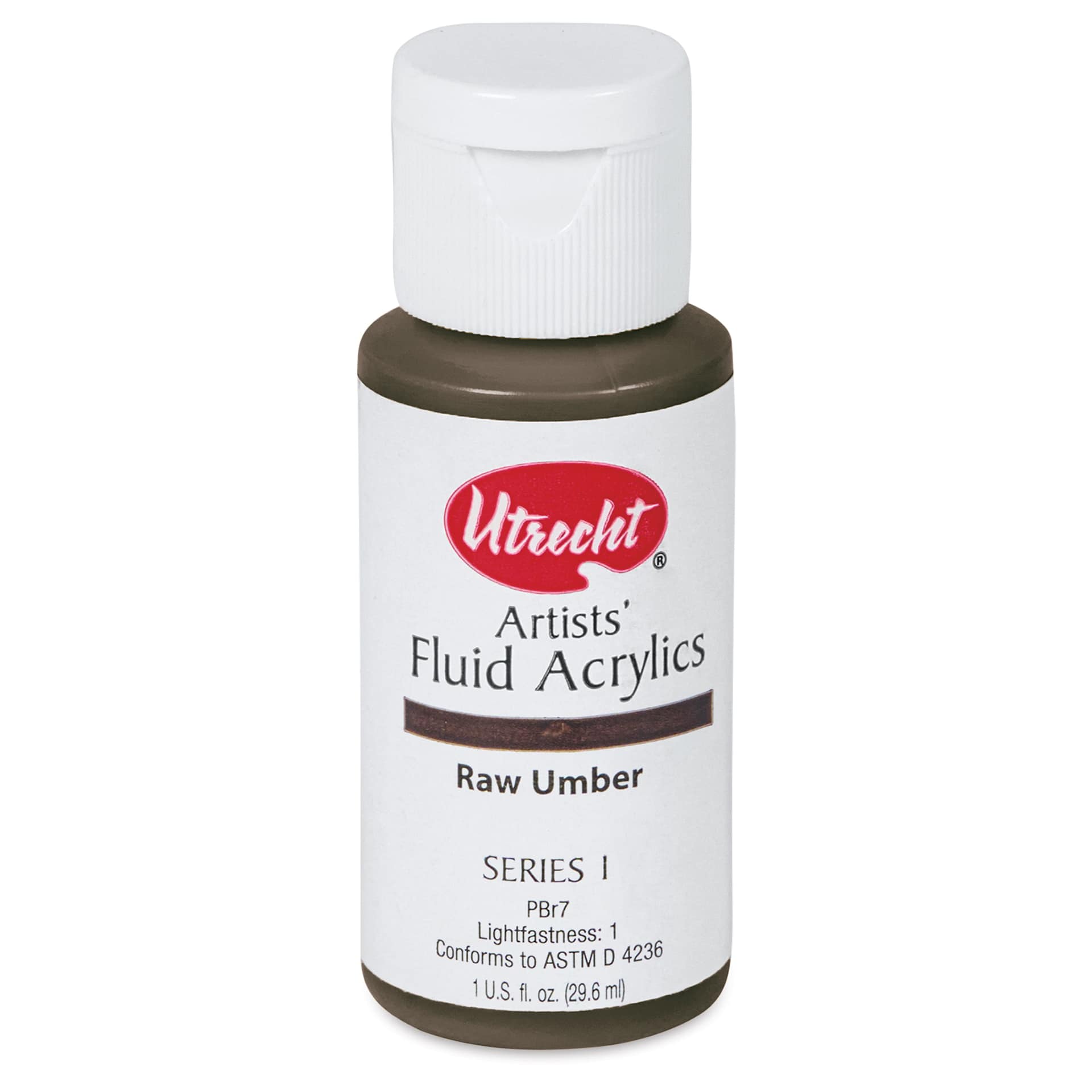 Utrecht Fluid Acrylics - Raw Umber, 1 oz bottle