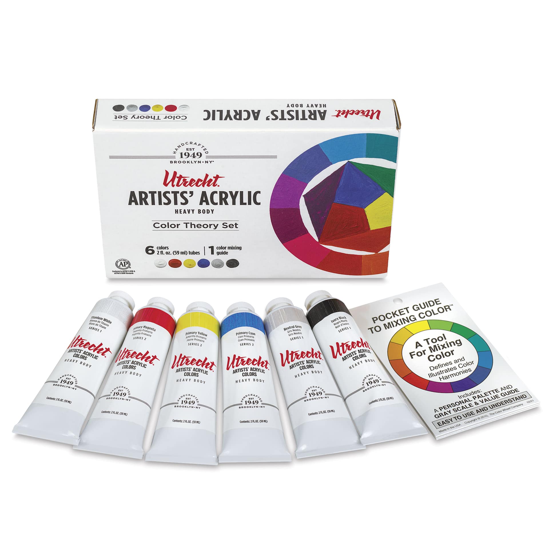 Utrecht Artists' Acrylic Paints - Color Theory, Set of 6
